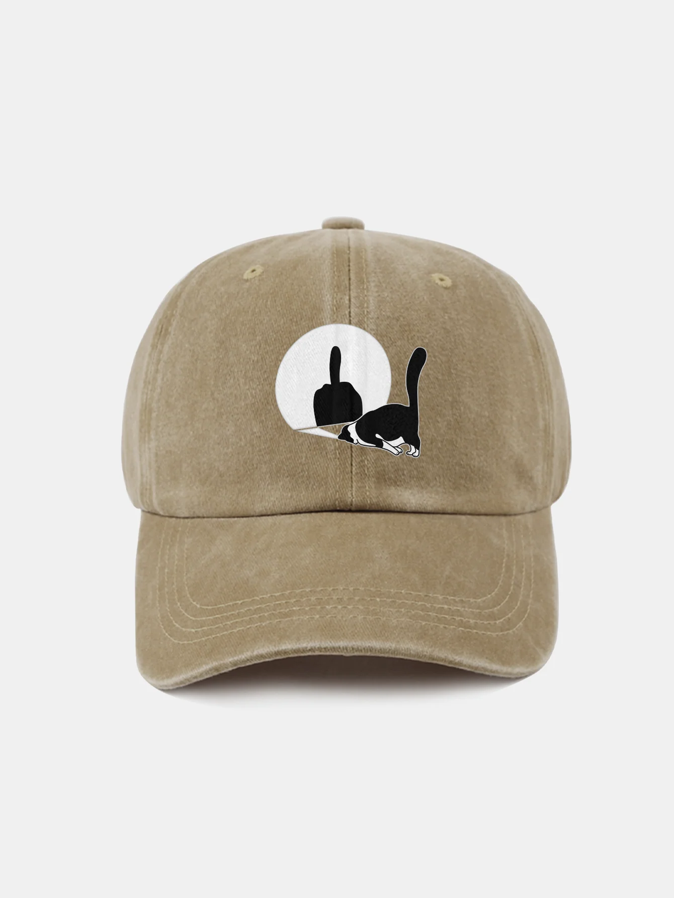 Middle Paw Katzenmotiv gewaschene Baseballkappe - Image 15