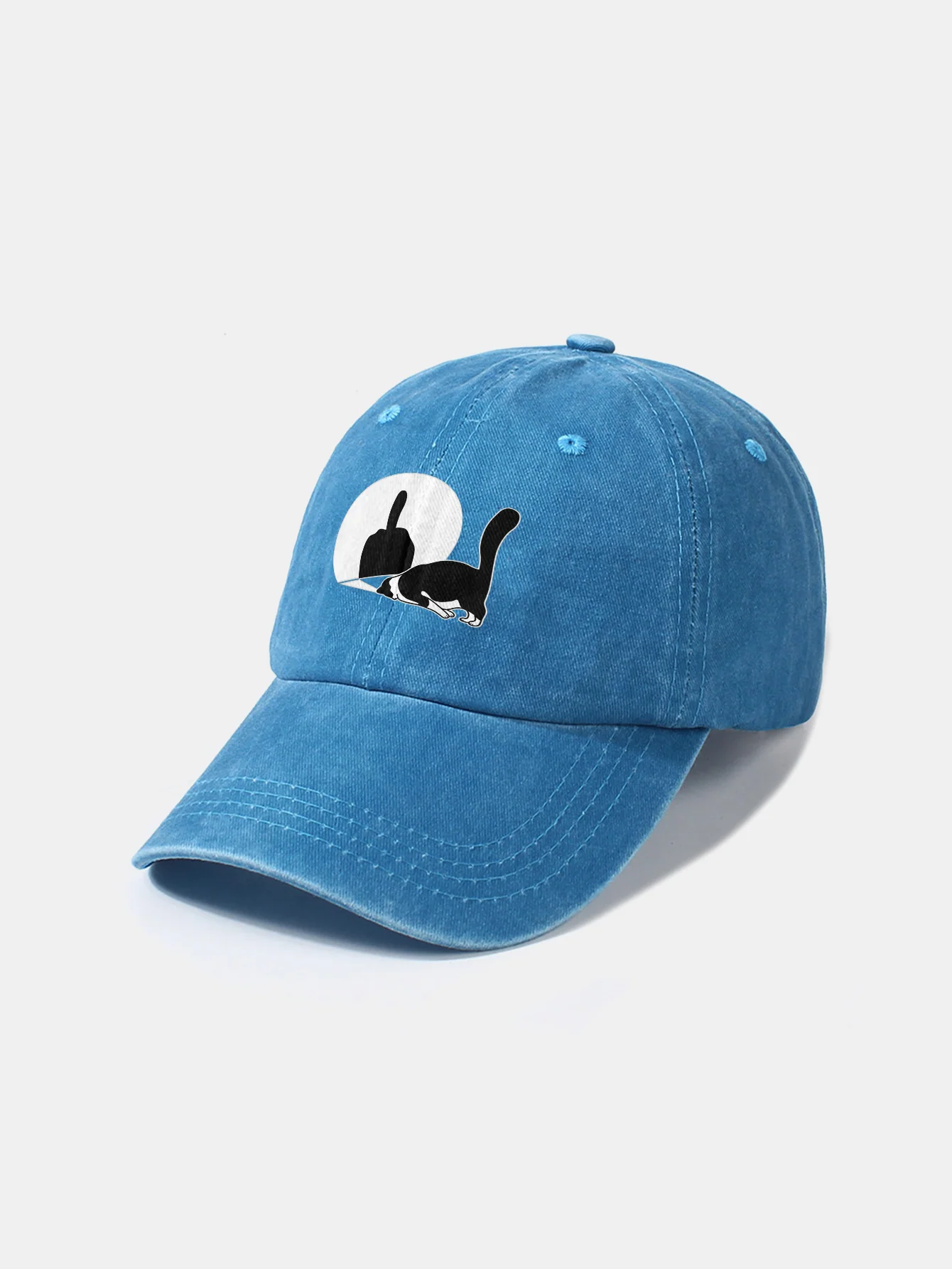 Middle Paw Katzenmotiv gewaschene Baseballkappe - Image 6