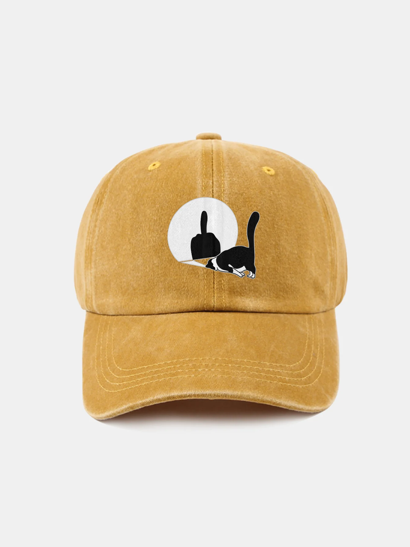 Middle Paw Katzenmotiv gewaschene Baseballkappe - Image 7