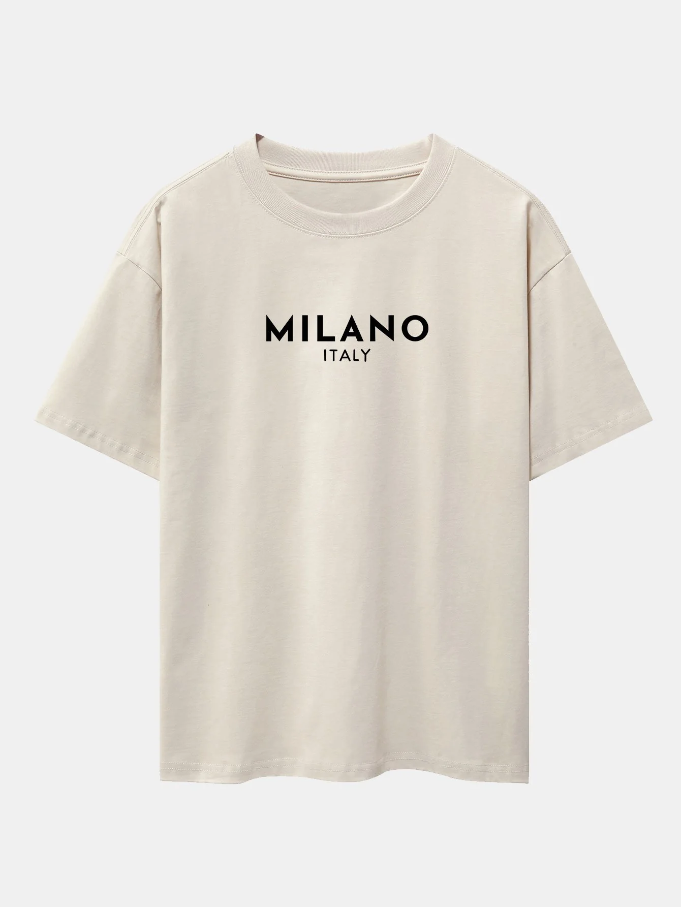 Milano Italien Druck Drop Shoulder Oversize T-Shirt - Image 3