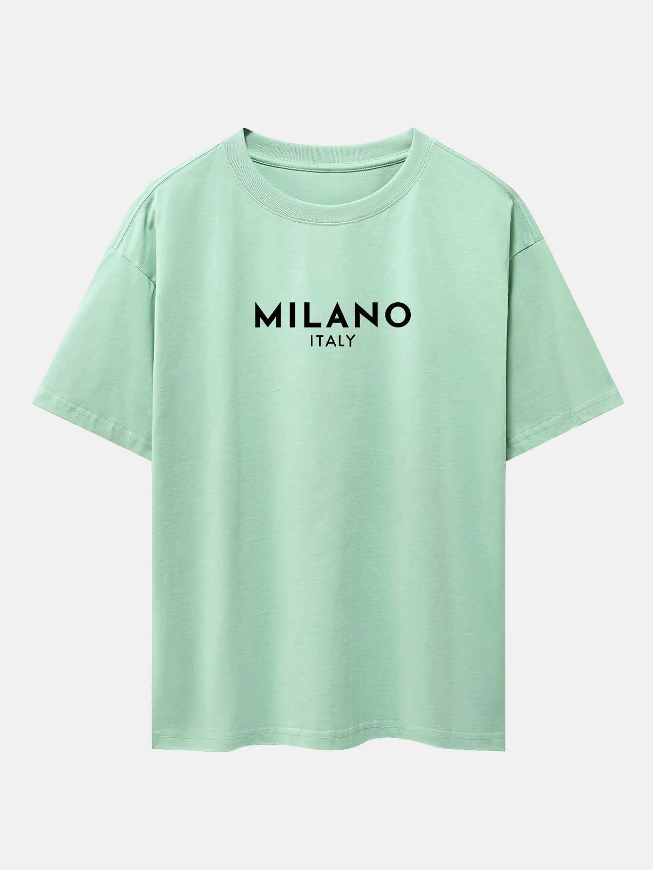 Milano Italien Druck Drop Shoulder Oversize T-Shirt - Image 7