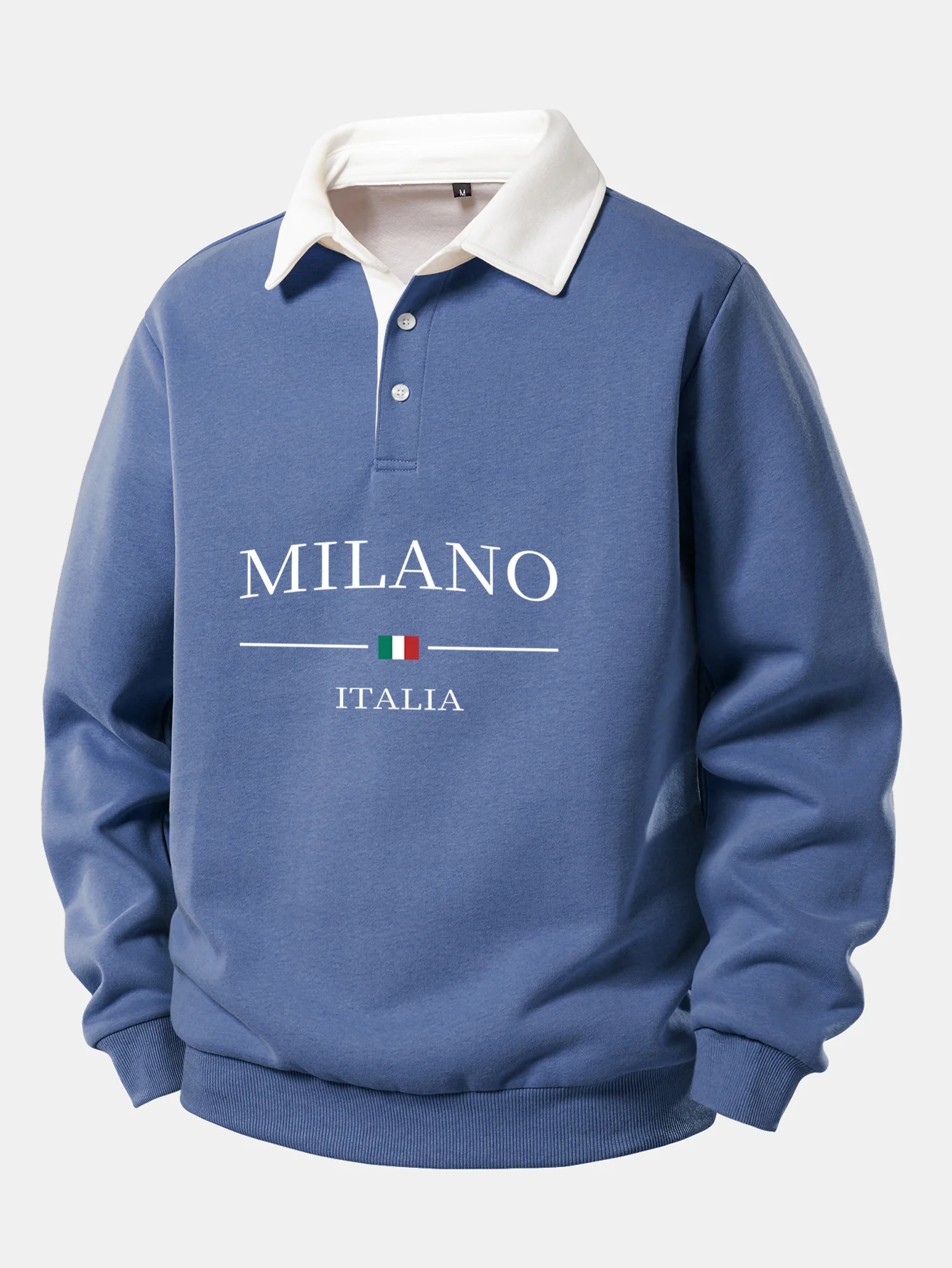Milano Print Kontrast Poloshirts Kragen Sweatshirt - Image 6
