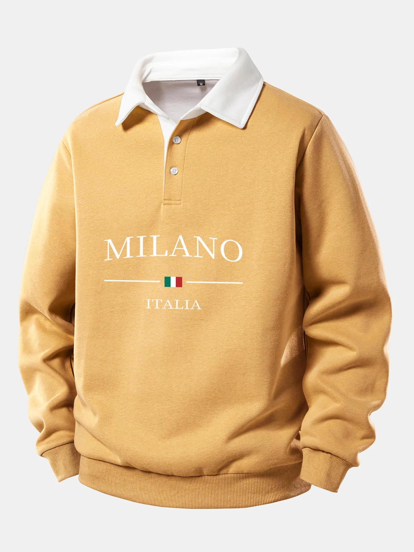 Milano Print Kontrast Poloshirts Kragen Sweatshirt - Image 8