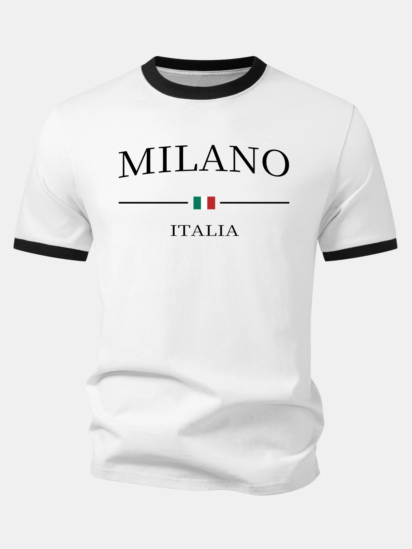 Milano Print Contrast Ringer T-Shirt - Image 3