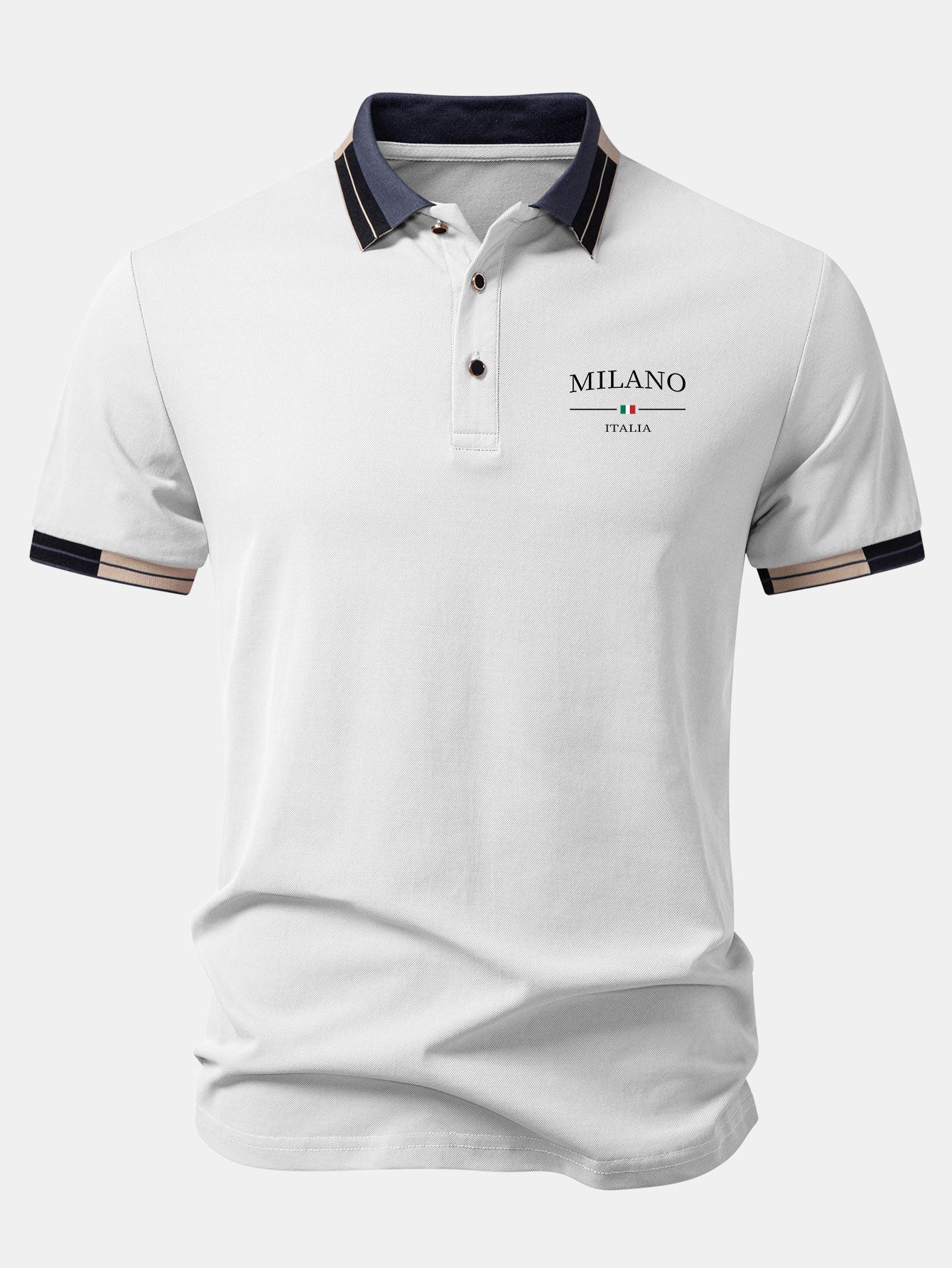 Milano Print Contrast Trim Polo - Image 5