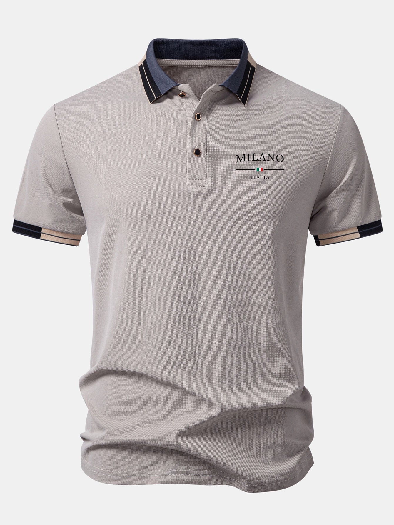Milano Print Contrast Trim Polo - Image 7
