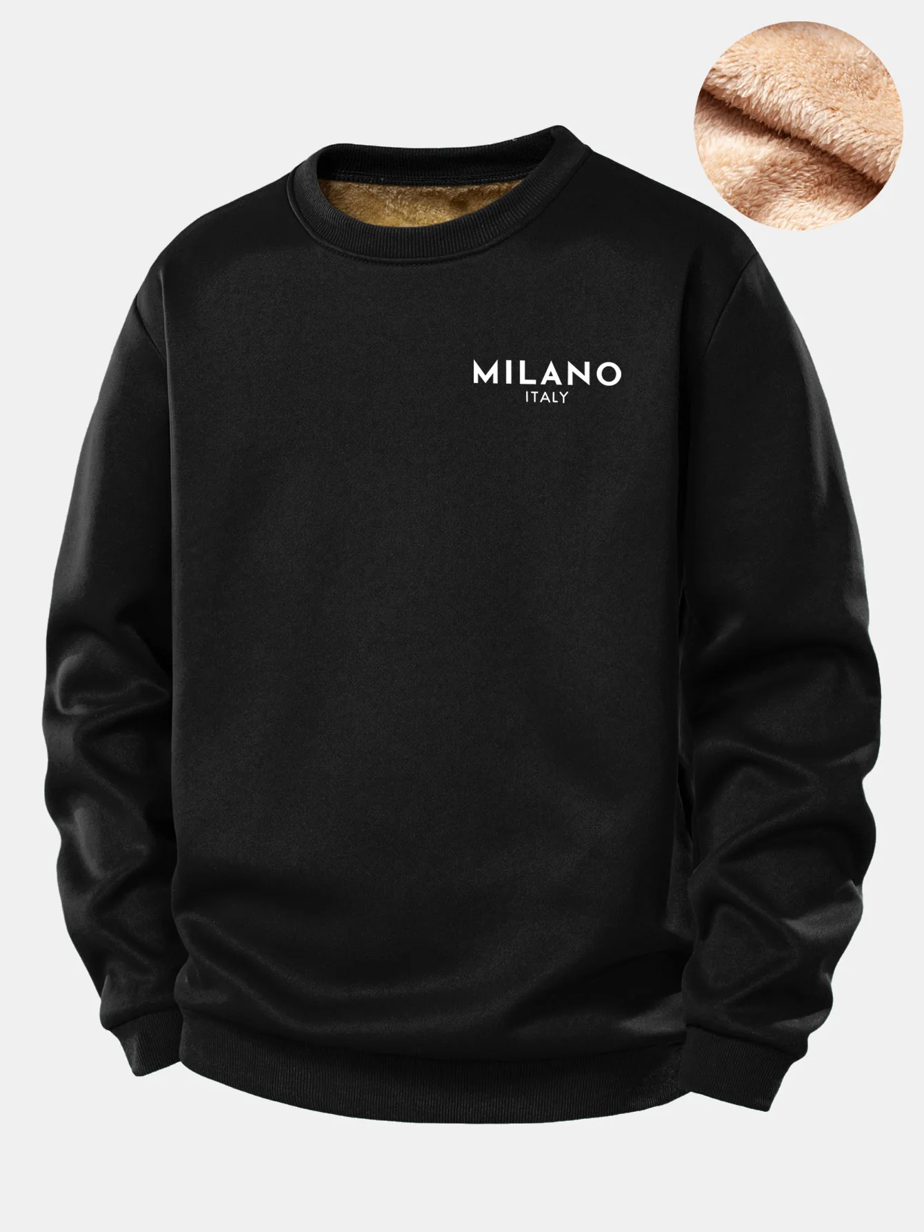 Milano Print Teddy Fleece Gefüttertes Sweatshirt