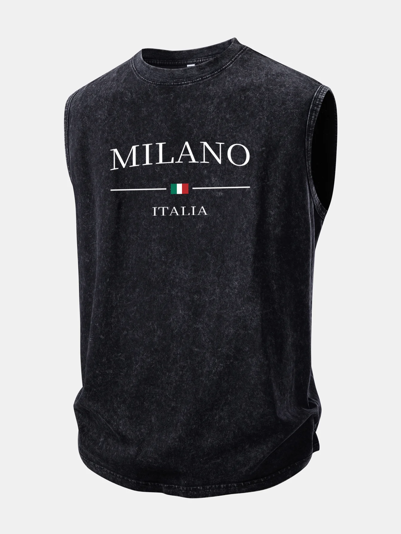 Milano Print Washed Distressed Tank Top - Image 3