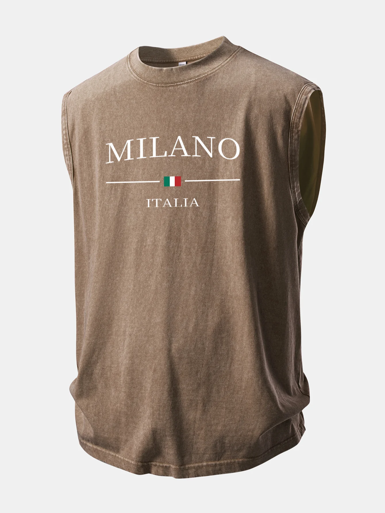 Milano Print Washed Distressed Tank Top - Image 7