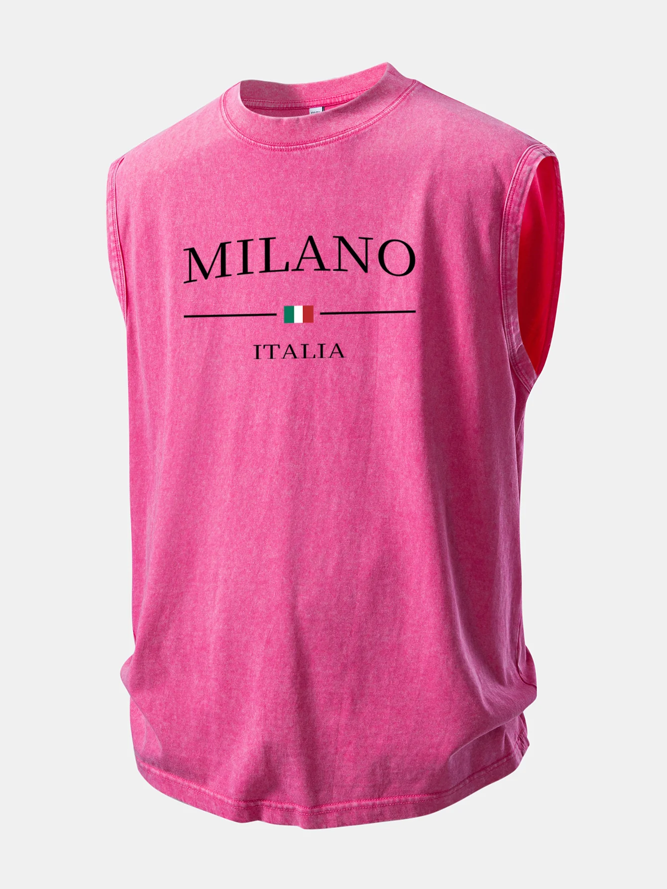 Milano Print Washed Distressed Tank Top - Image 9