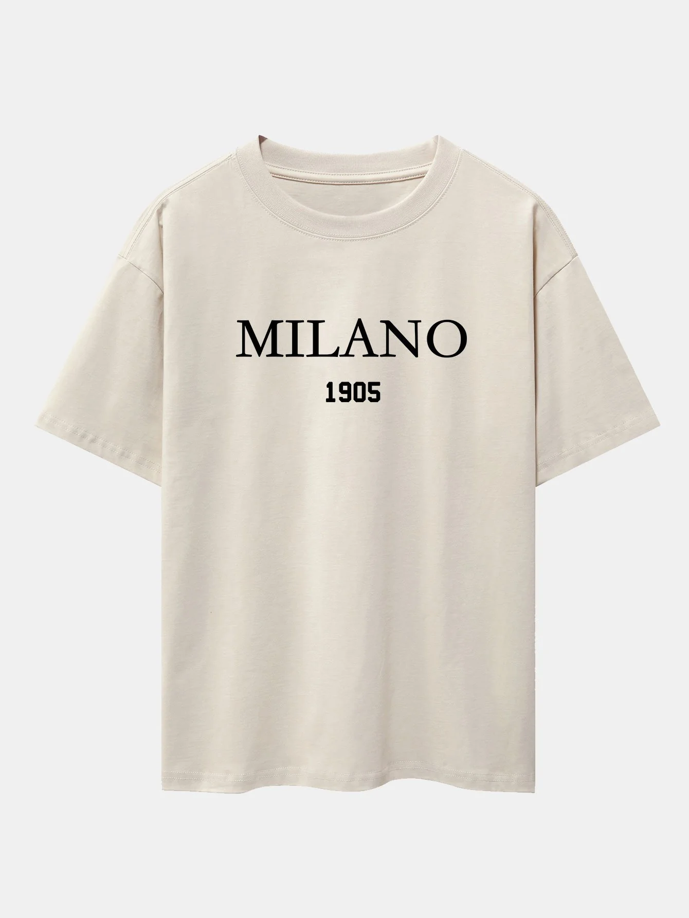 Milano Slogan Druck Drop Shoulder Oversize T-Shirt - Image 4