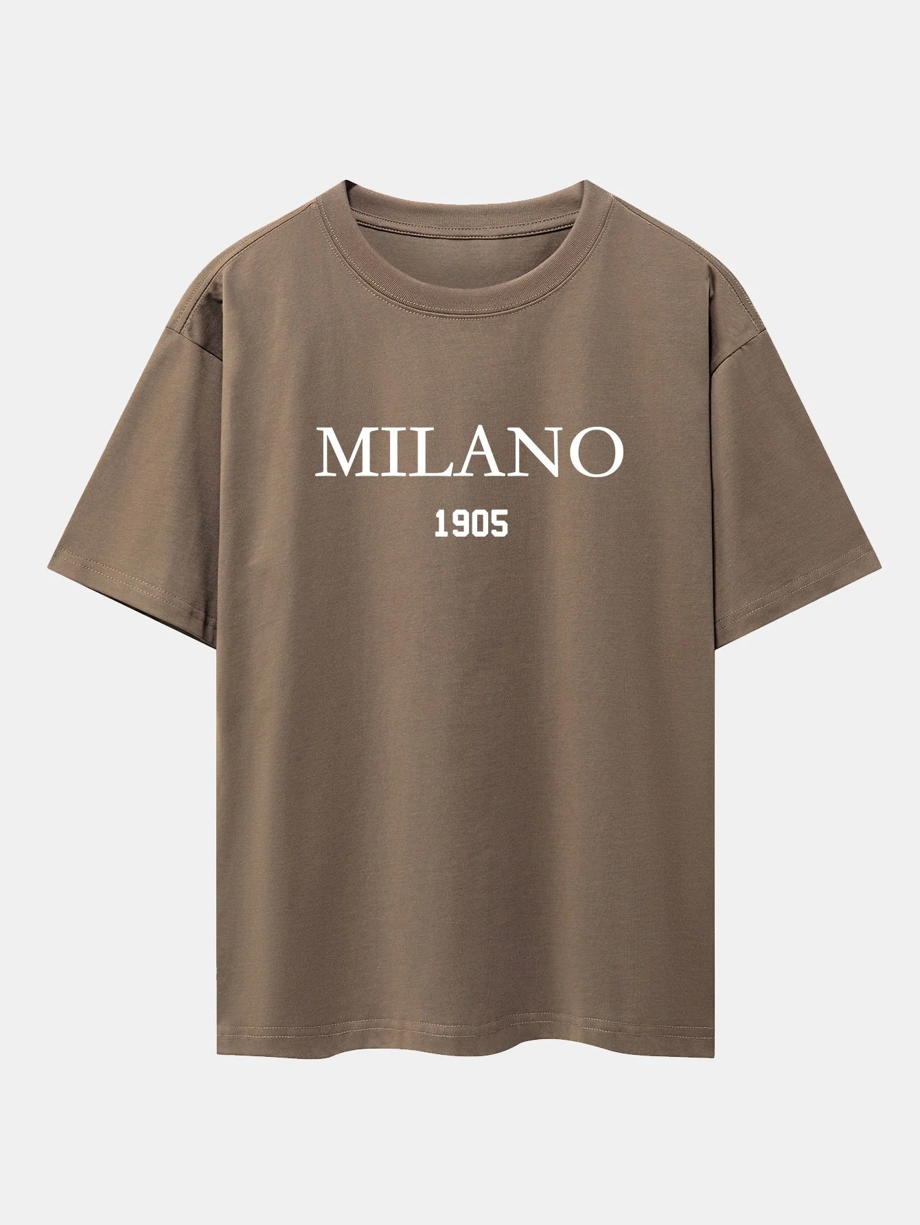 Milano Slogan Druck Drop Shoulder Oversize T-Shirt - Image 6