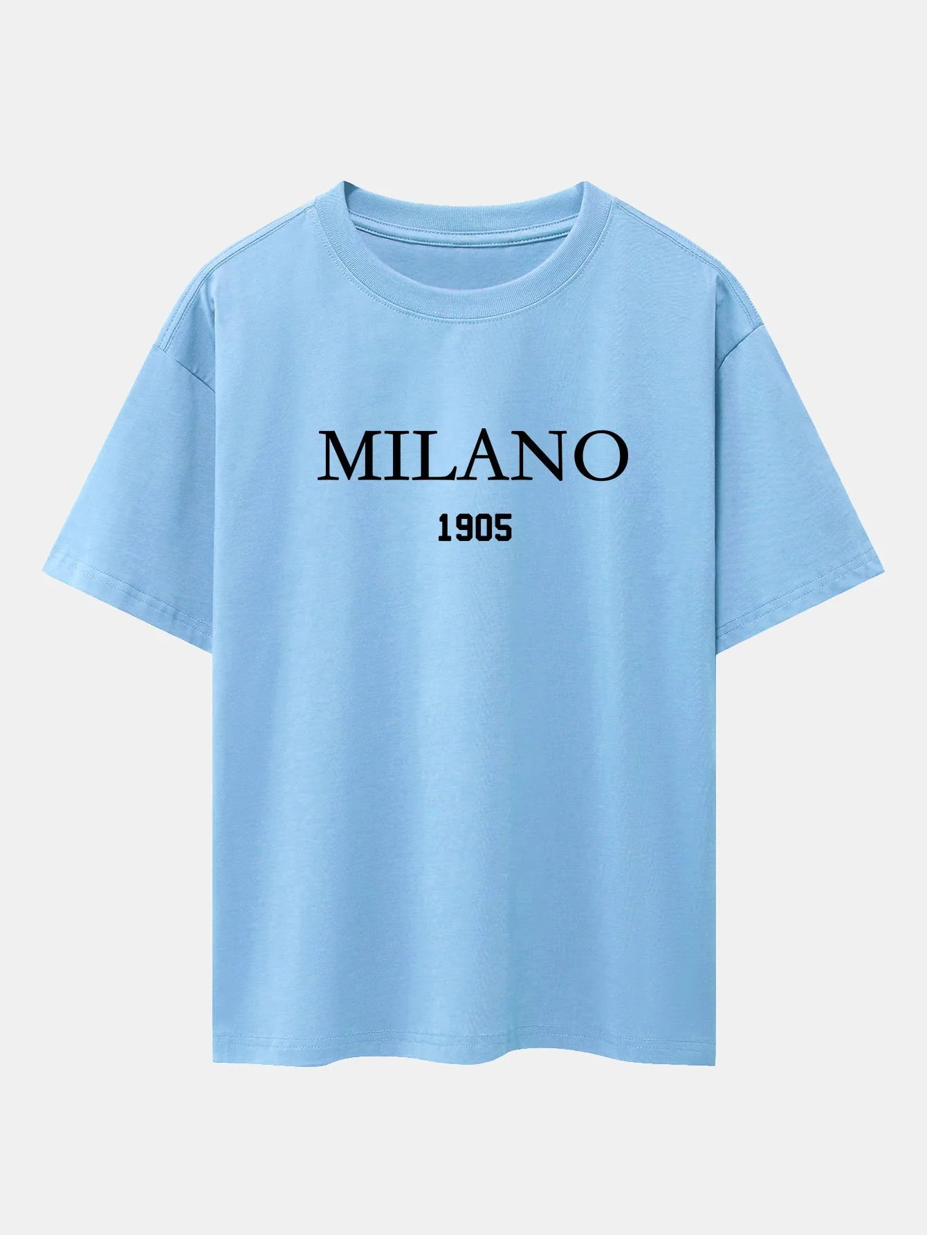 Milano Slogan Druck Drop Shoulder Oversize T-Shirt - Image 7