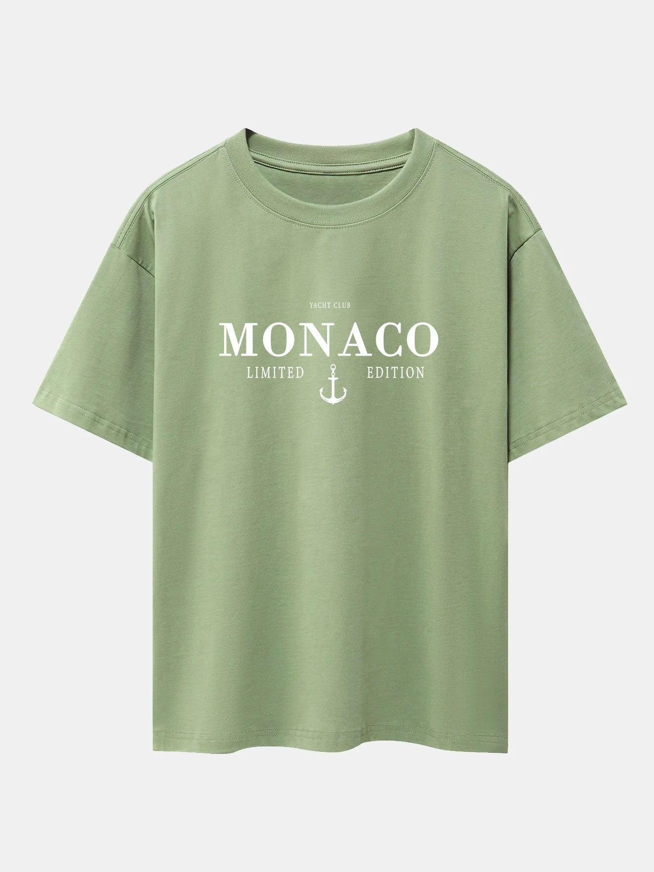Monaco Slogan Druck Drop Shoulder Oversize T-Shirt - Image 10