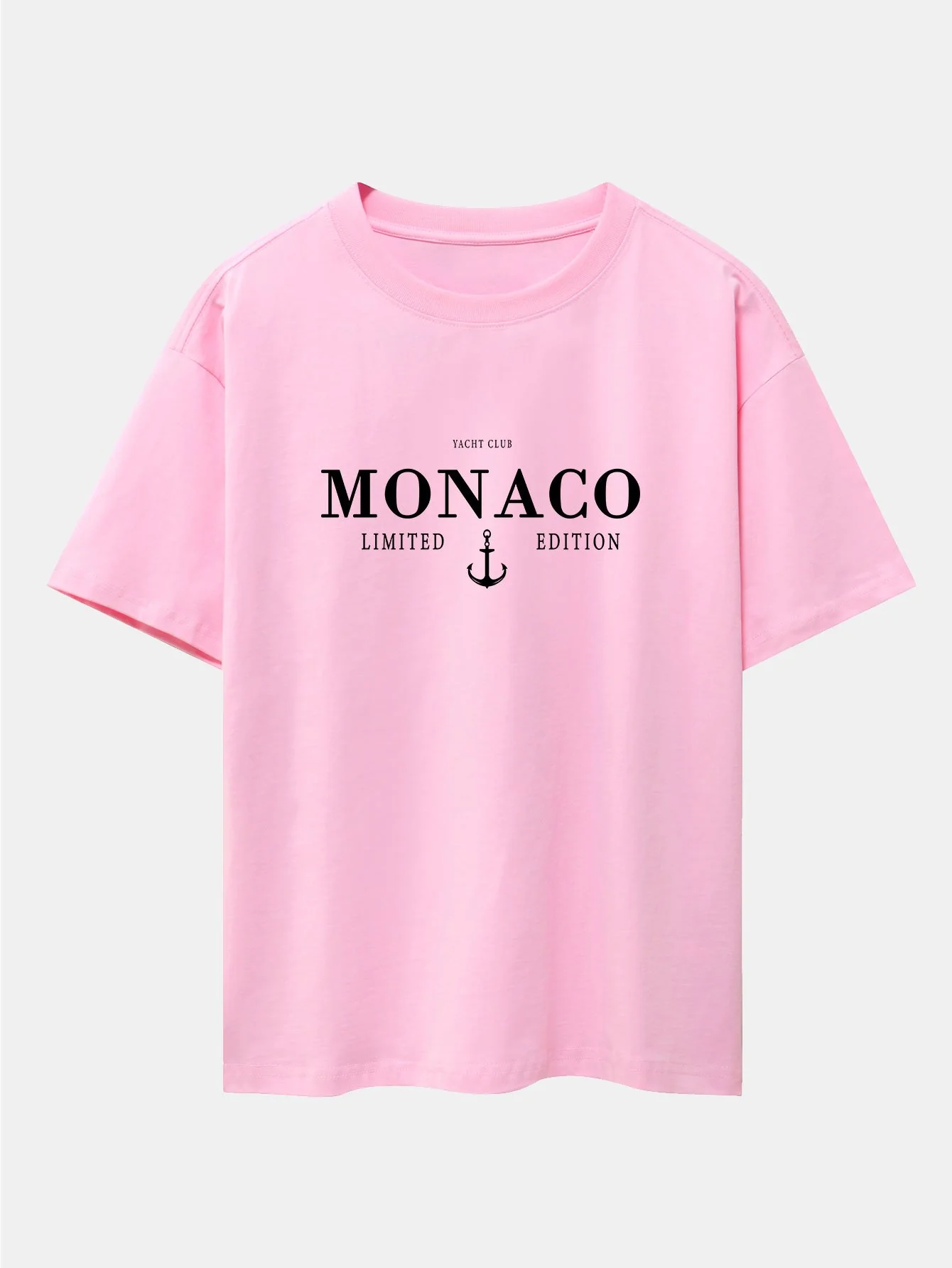 Monaco Slogan Druck Drop Shoulder Oversize T-Shirt - Image 11