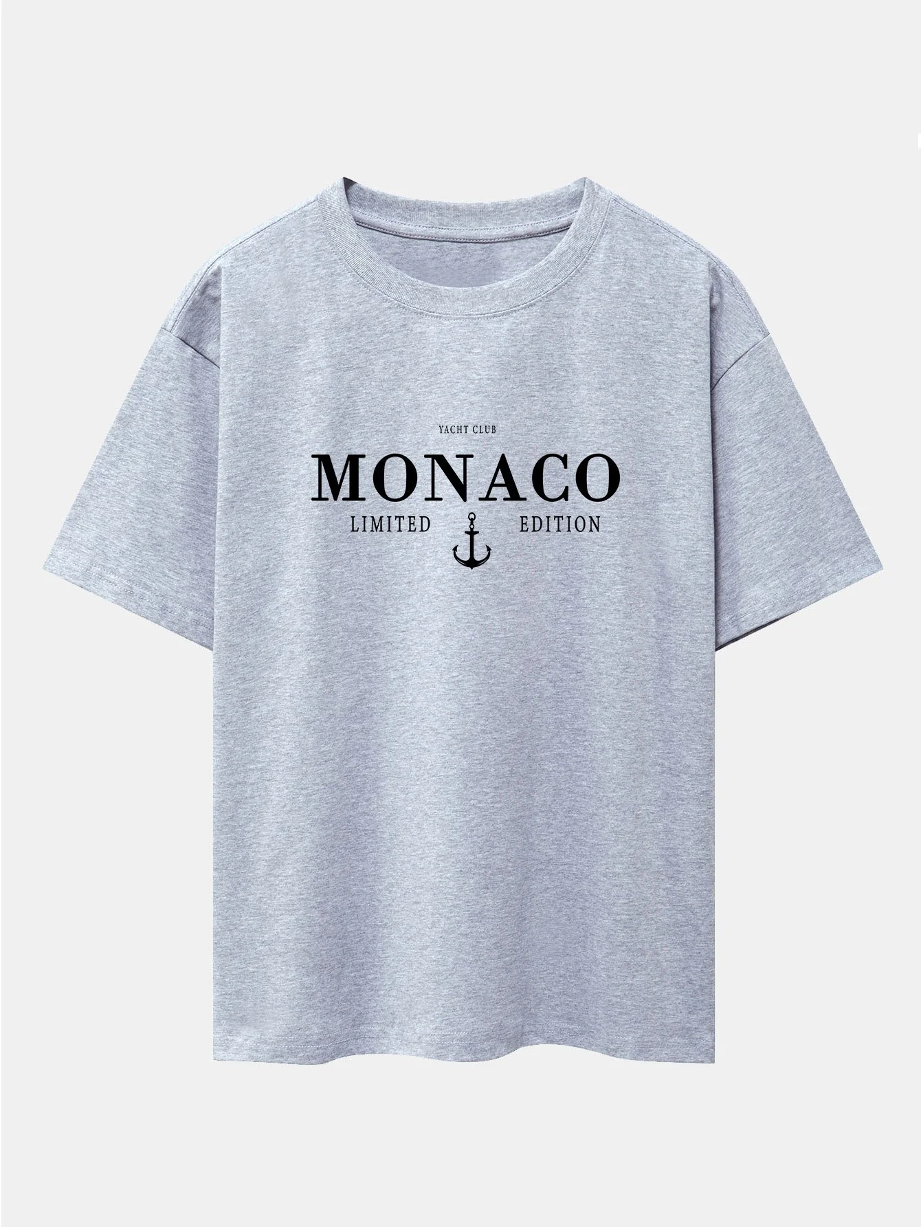 Monaco Slogan Druck Drop Shoulder Oversize T-Shirt - Image 12