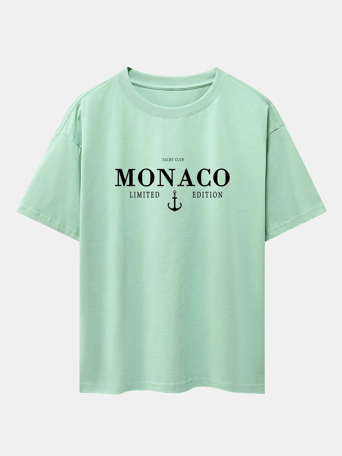 Monaco Slogan Druck Drop Shoulder Oversize T-Shirt - Image 13