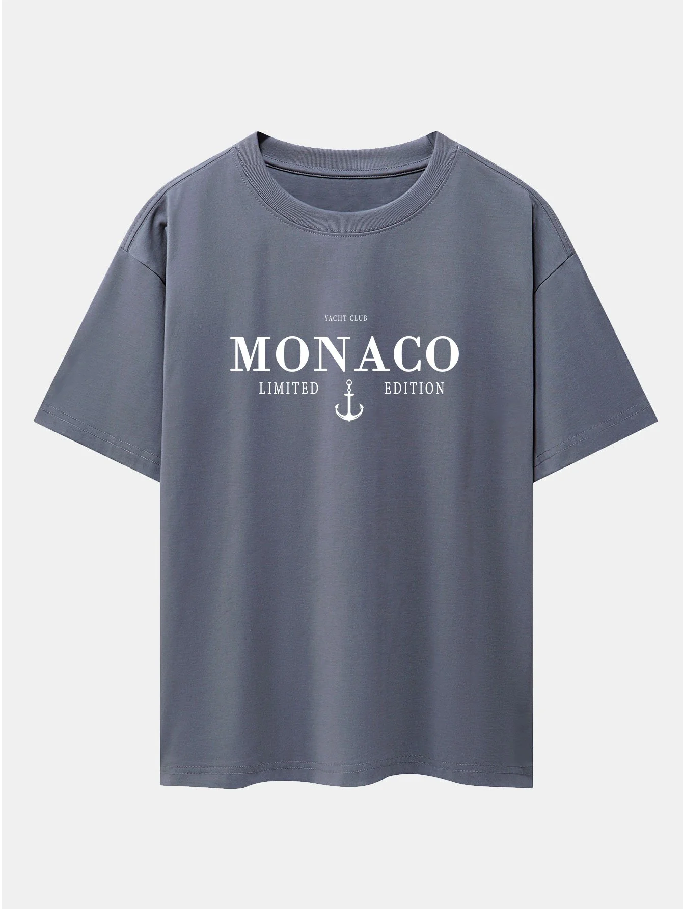 Monaco Slogan Druck Drop Shoulder Oversize T-Shirt - Image 5