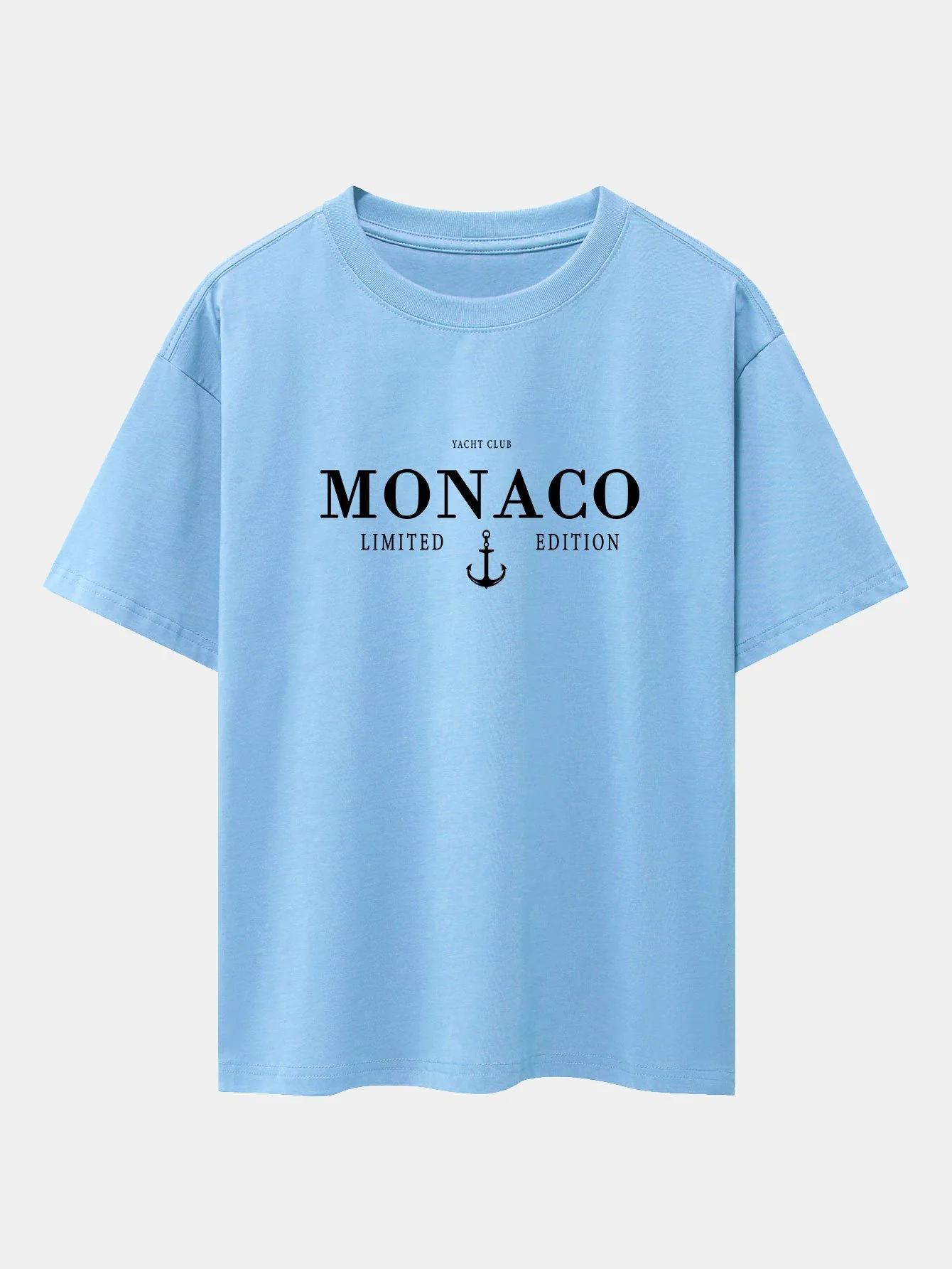 Monaco Slogan Druck Drop Shoulder Oversize T-Shirt - Image 7