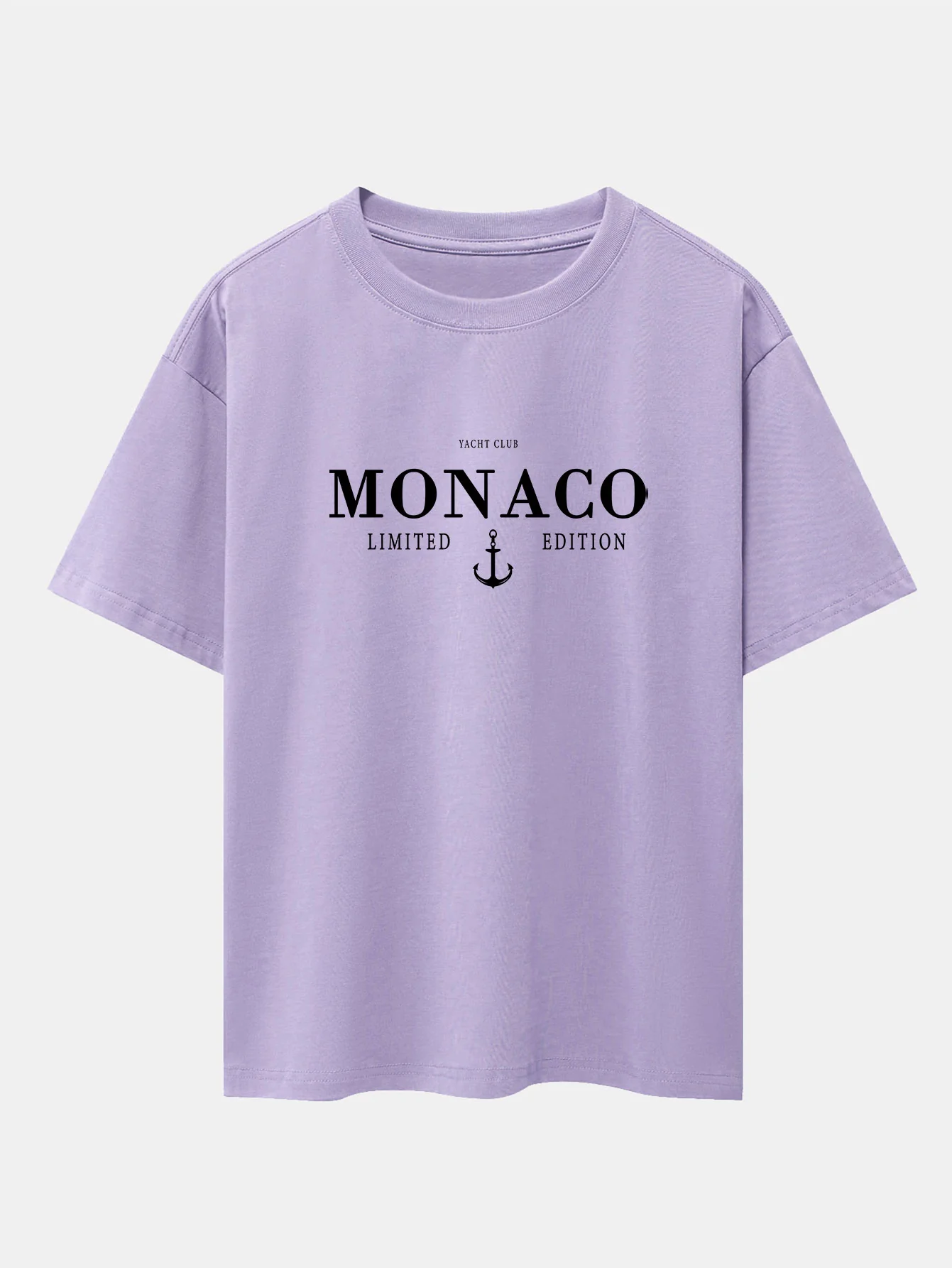 Monaco Slogan Druck Drop Shoulder Oversize T-Shirt - Image 8