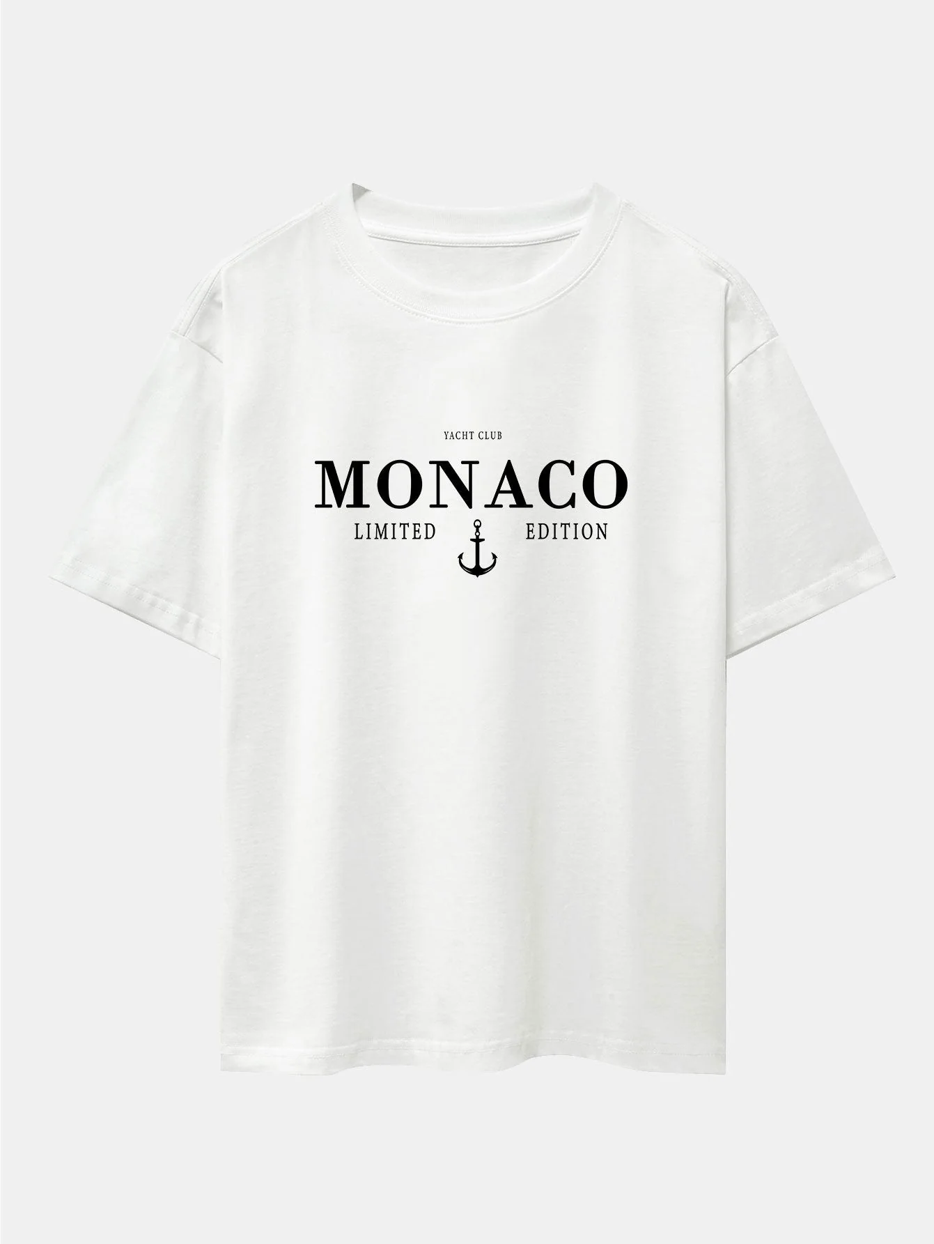 Monaco Slogan Druck Drop Shoulder Oversize T-Shirt & Corduroy Kordelzug Shorts - Image 4