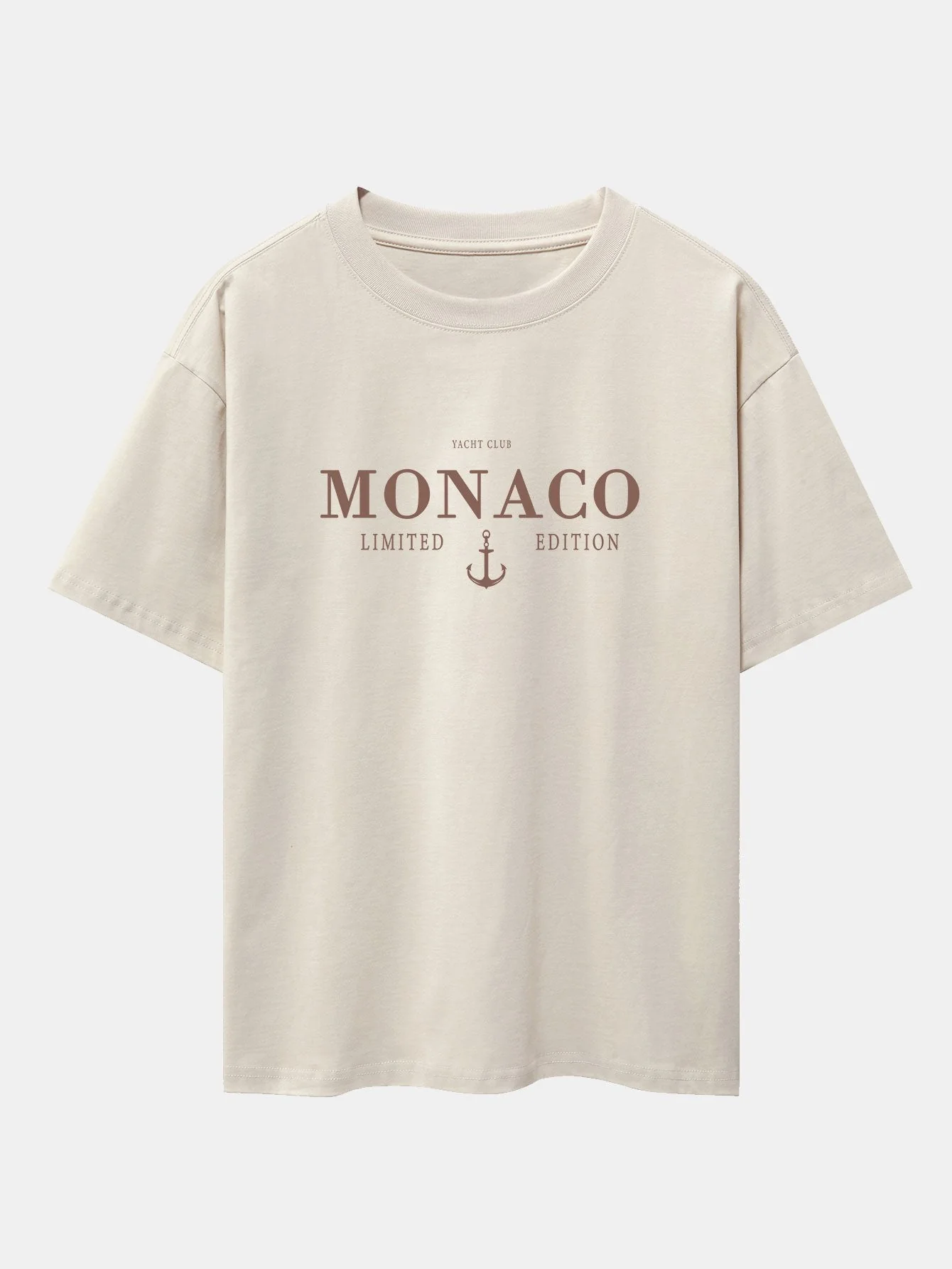 Monaco Slogan Druck Drop Shoulder Oversize T-Shirt & Corduroy Kordelzug Shorts - Image 6