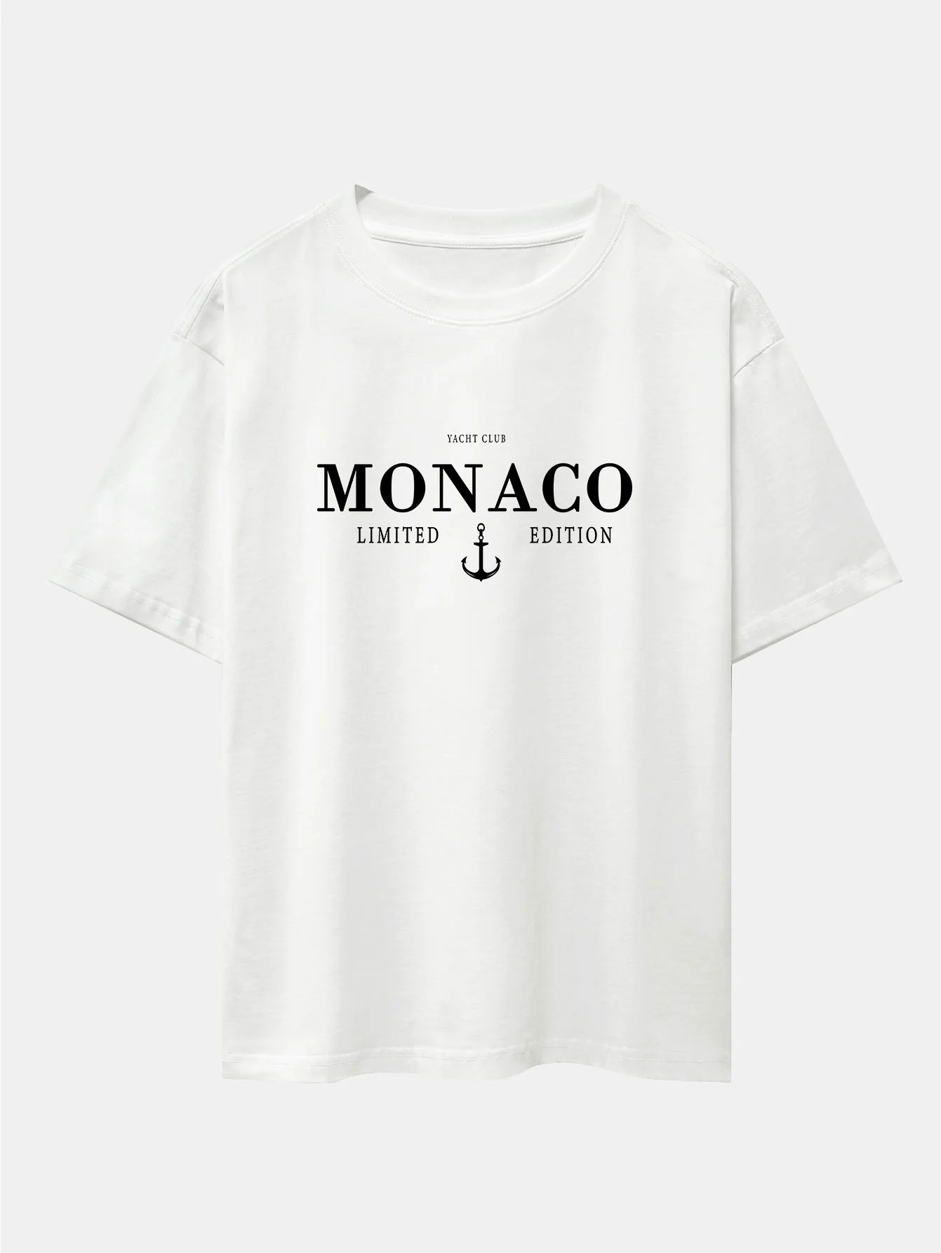 Monaco Slogan Druck Drop Shoulder Oversize T-Shirt - Image 2