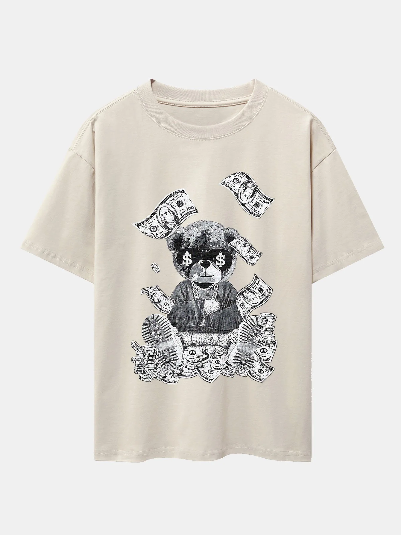 Money Bear Print Drop Shoulder Oversize T-Shirt - Image 10