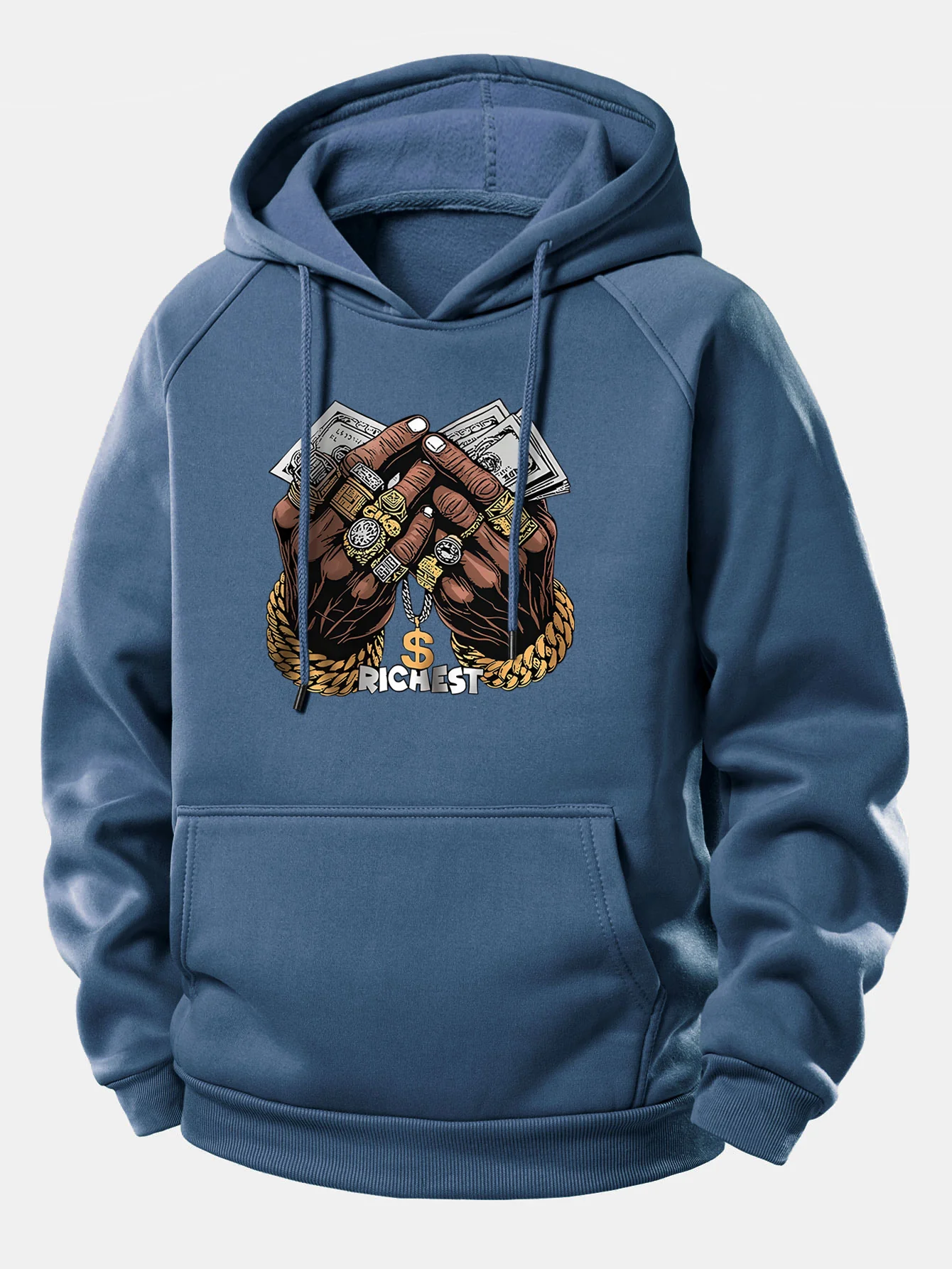 Money Hand Print Drawstring Hoodie - Image 13