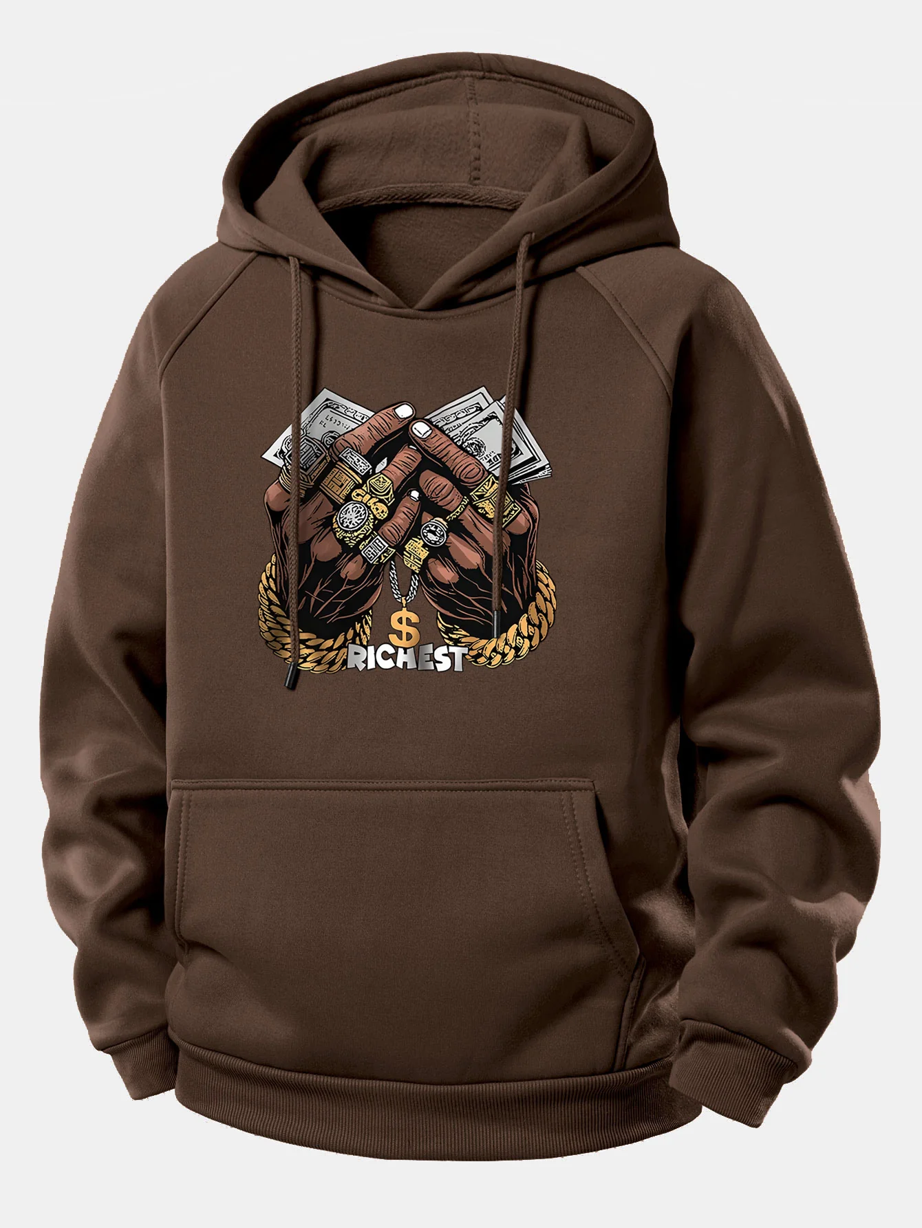 Money Hand Print Drawstring Hoodie - Image 3
