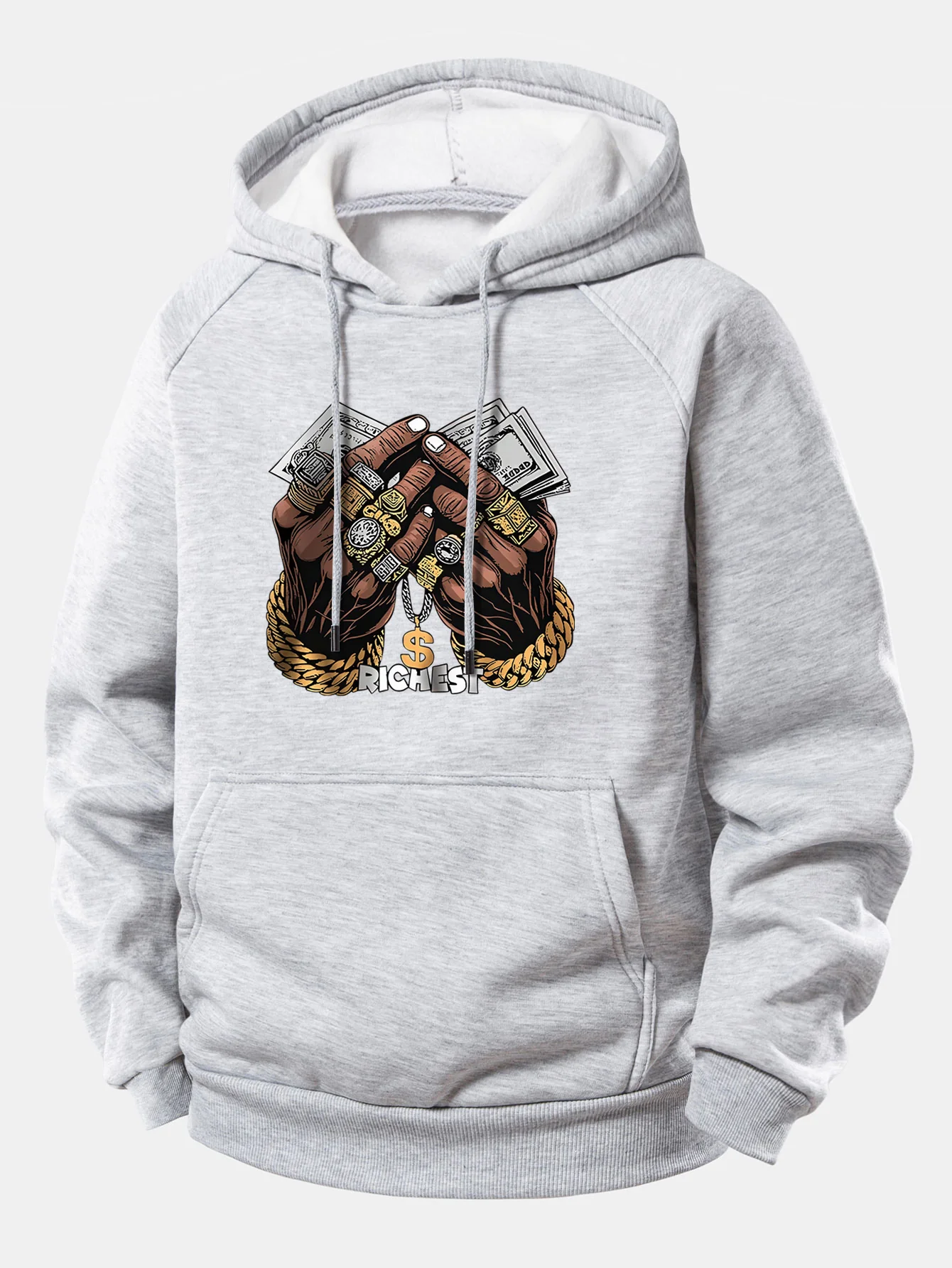 Money Hand Print Drawstring Hoodie - Image 4