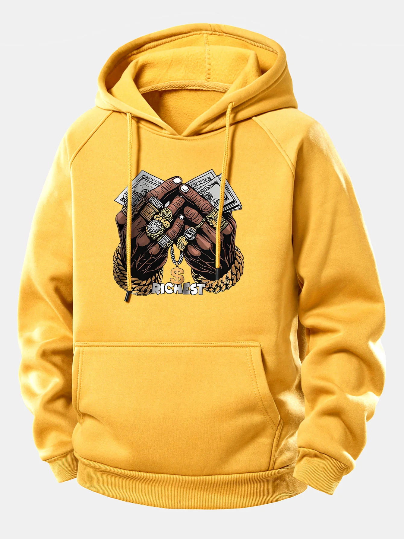 Money Hand Print Drawstring Hoodie - Image 5