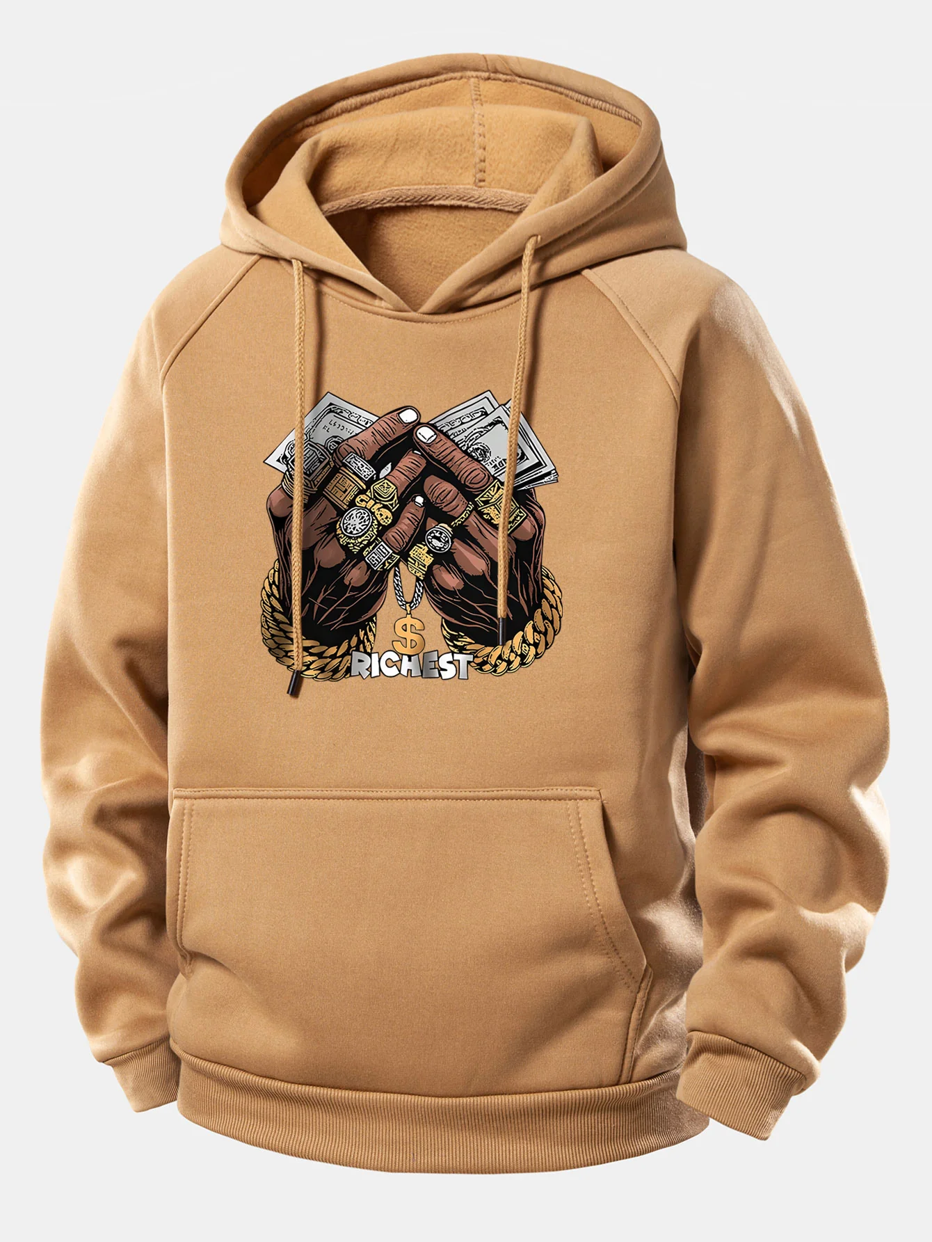Money Hand Print Drawstring Hoodie - Image 6