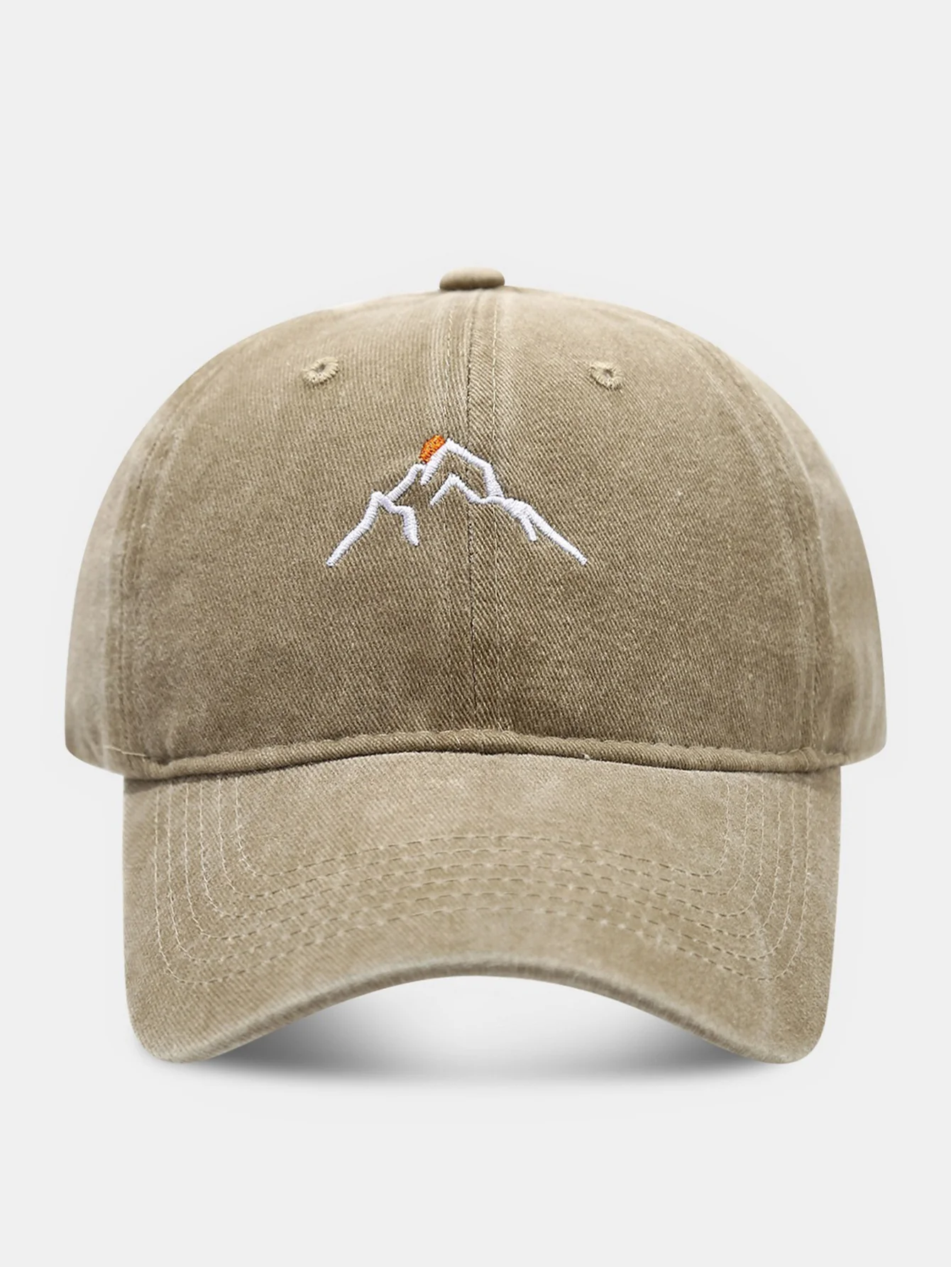 Bestickte gewaschene abgenutzte Baseballkappe mit Bergmotiv