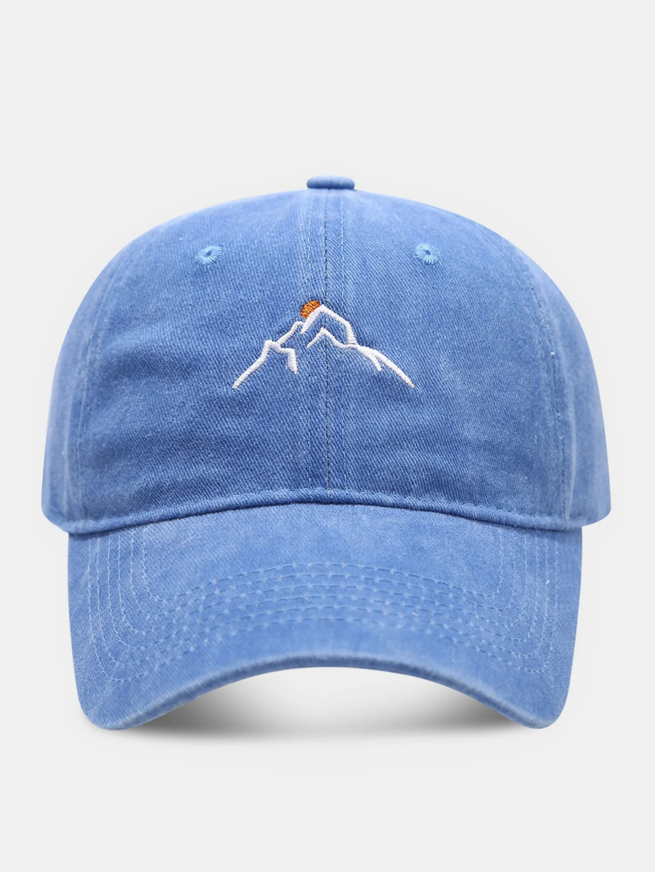 Bestickte gewaschene abgenutzte Baseballkappe mit Bergmotiv - Image 2