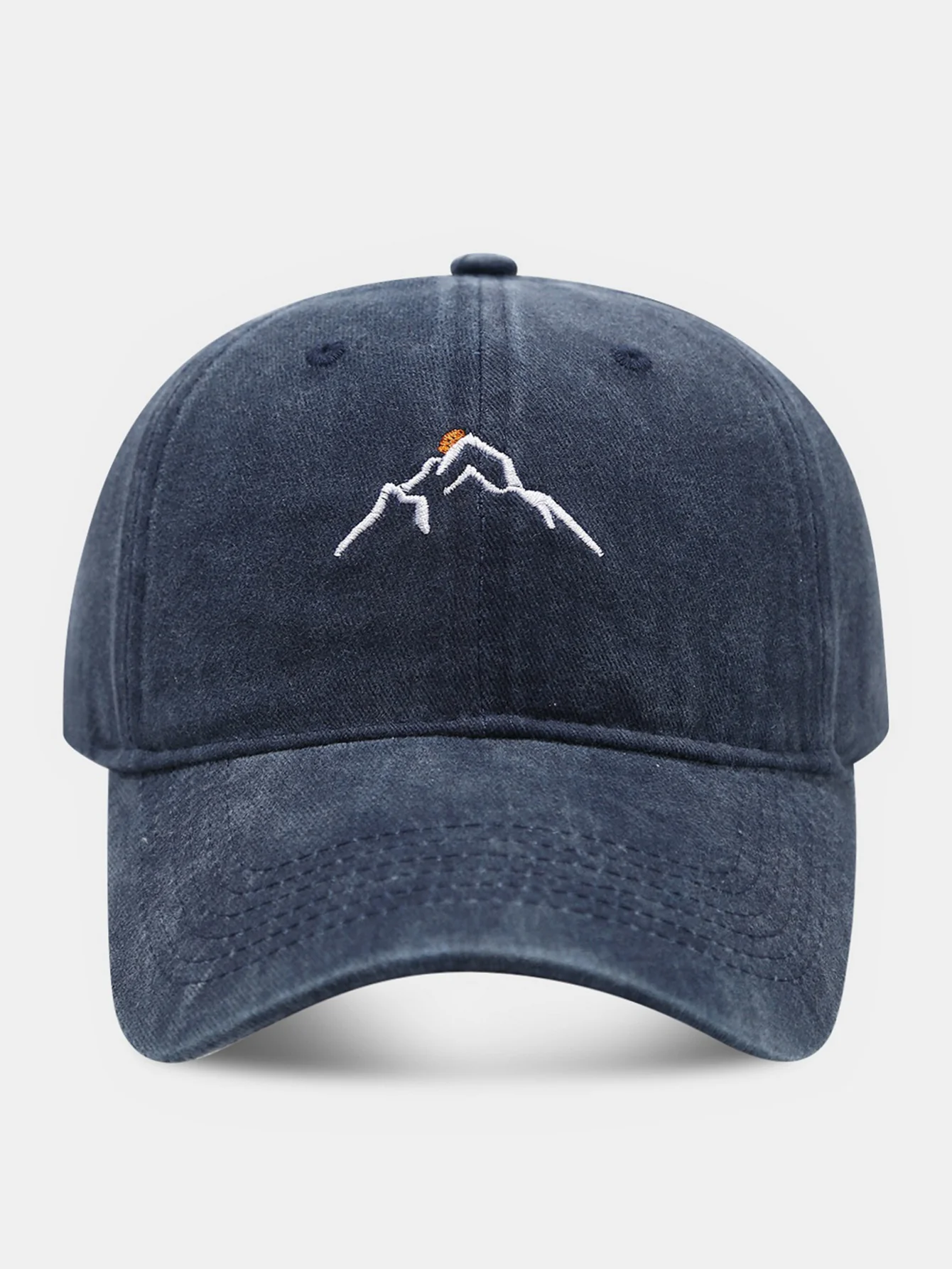 Bestickte gewaschene abgenutzte Baseballkappe mit Bergmotiv - Image 4