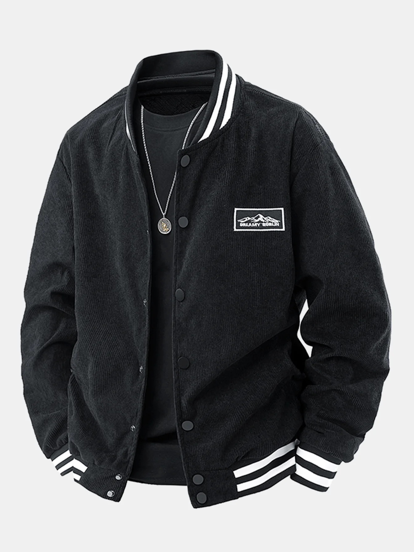 Berg Stickerei Corduroy Baseballjacke - Image 2