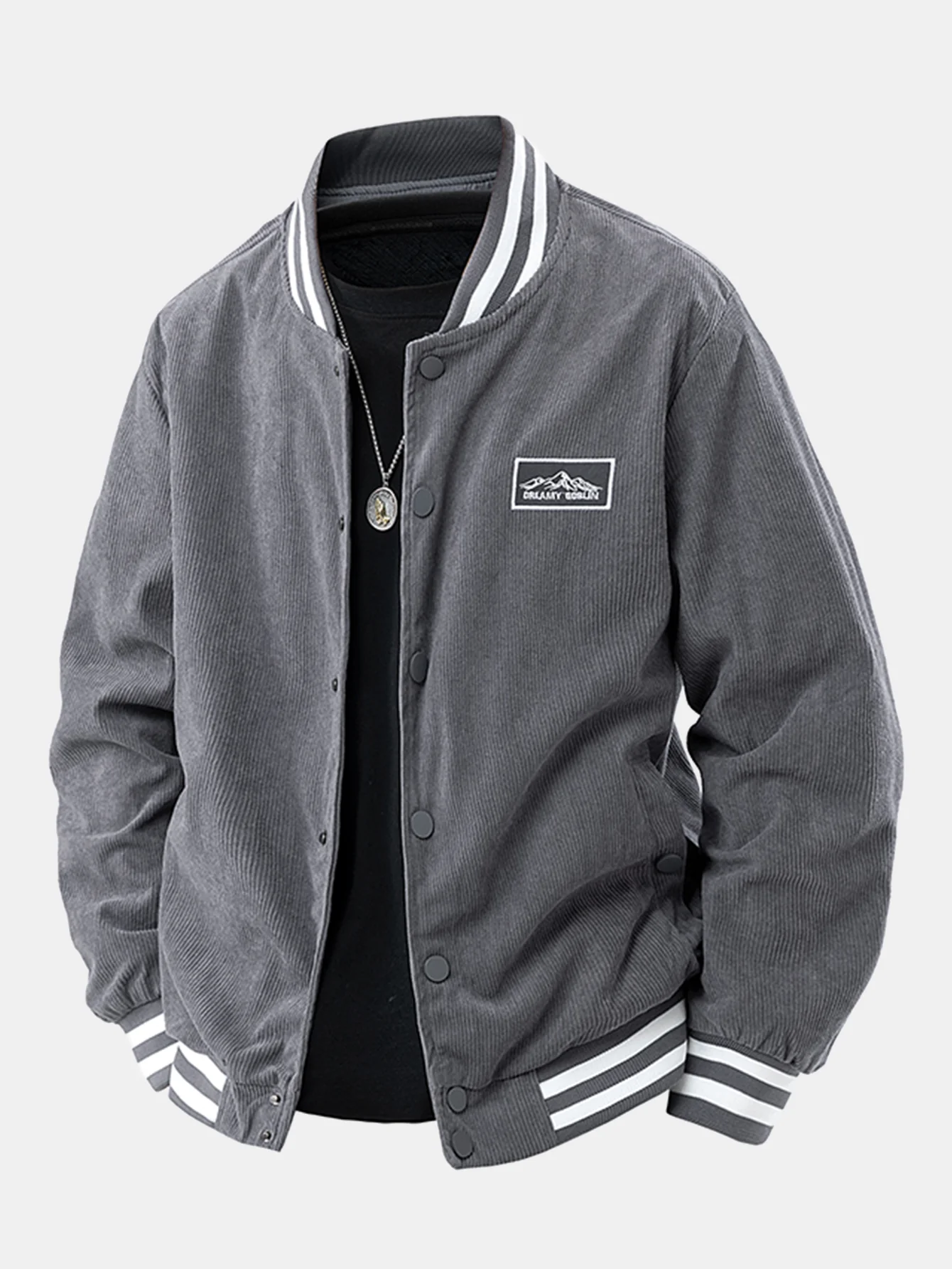 Berg Stickerei Corduroy Baseballjacke - Image 5