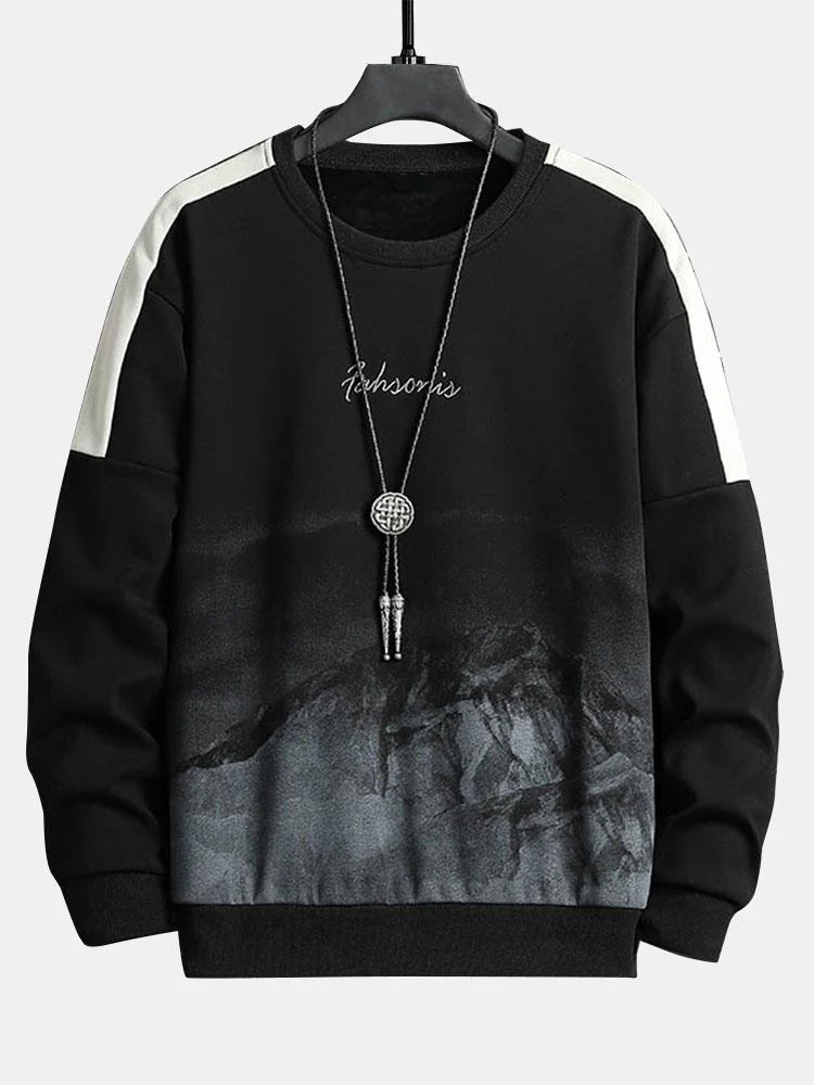 Berggrafik-Print Rundhals Sweatshirt - Image 2