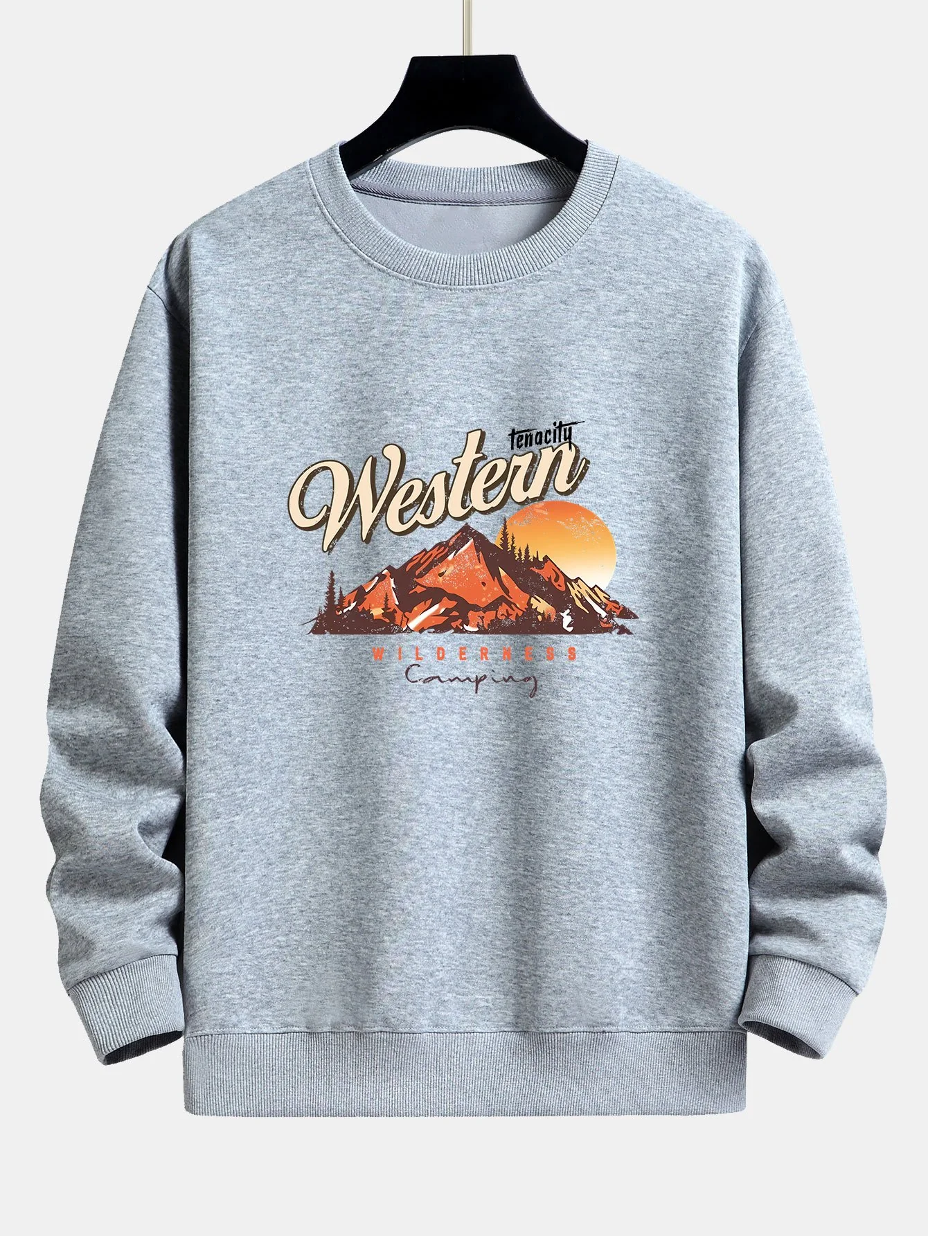 Berglandschaft Illustration Druck Relaxed Fit Sweatshirt - Image 3