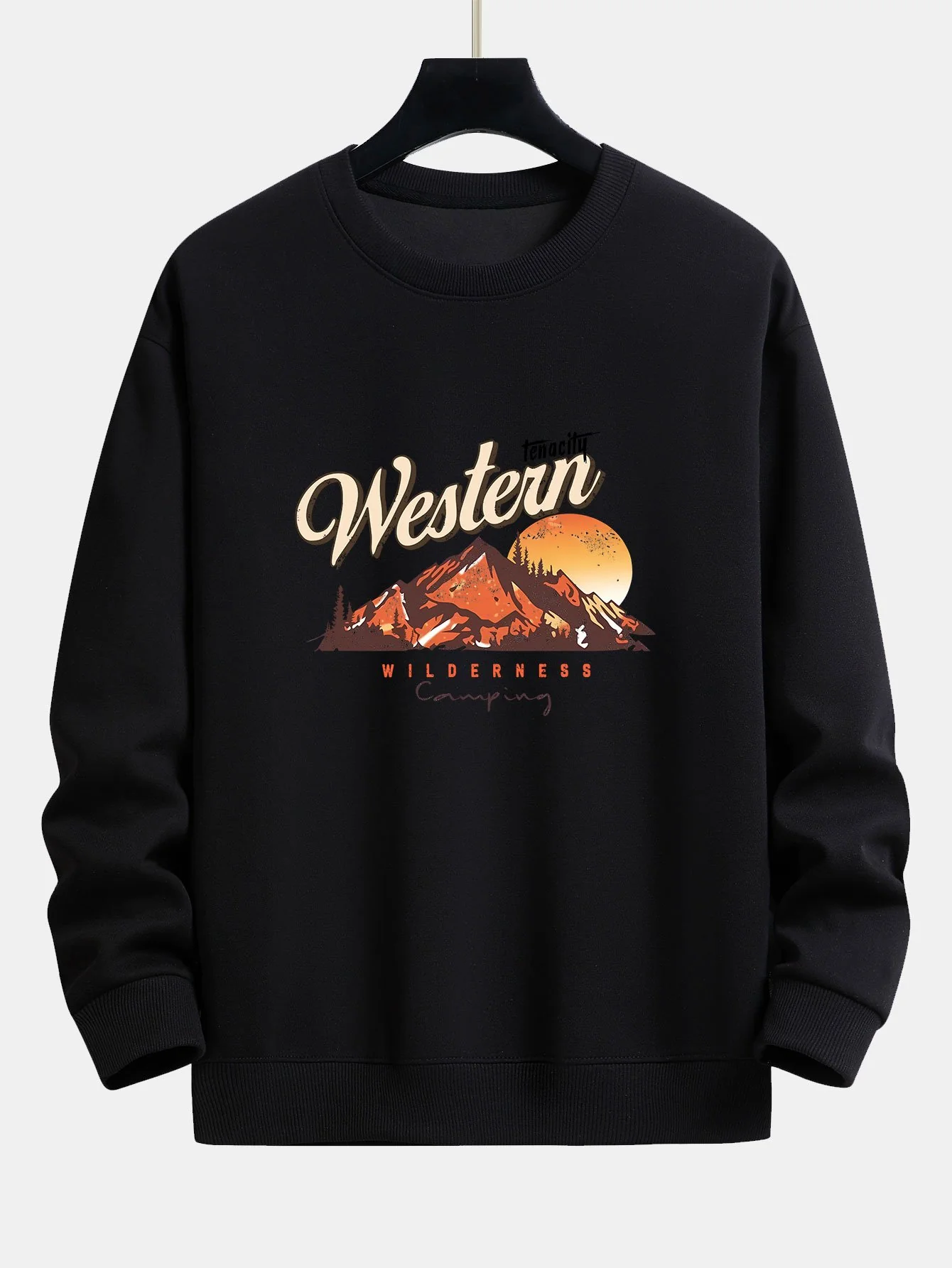 Berglandschaft Illustration Druck Relaxed Fit Sweatshirt - Image 4