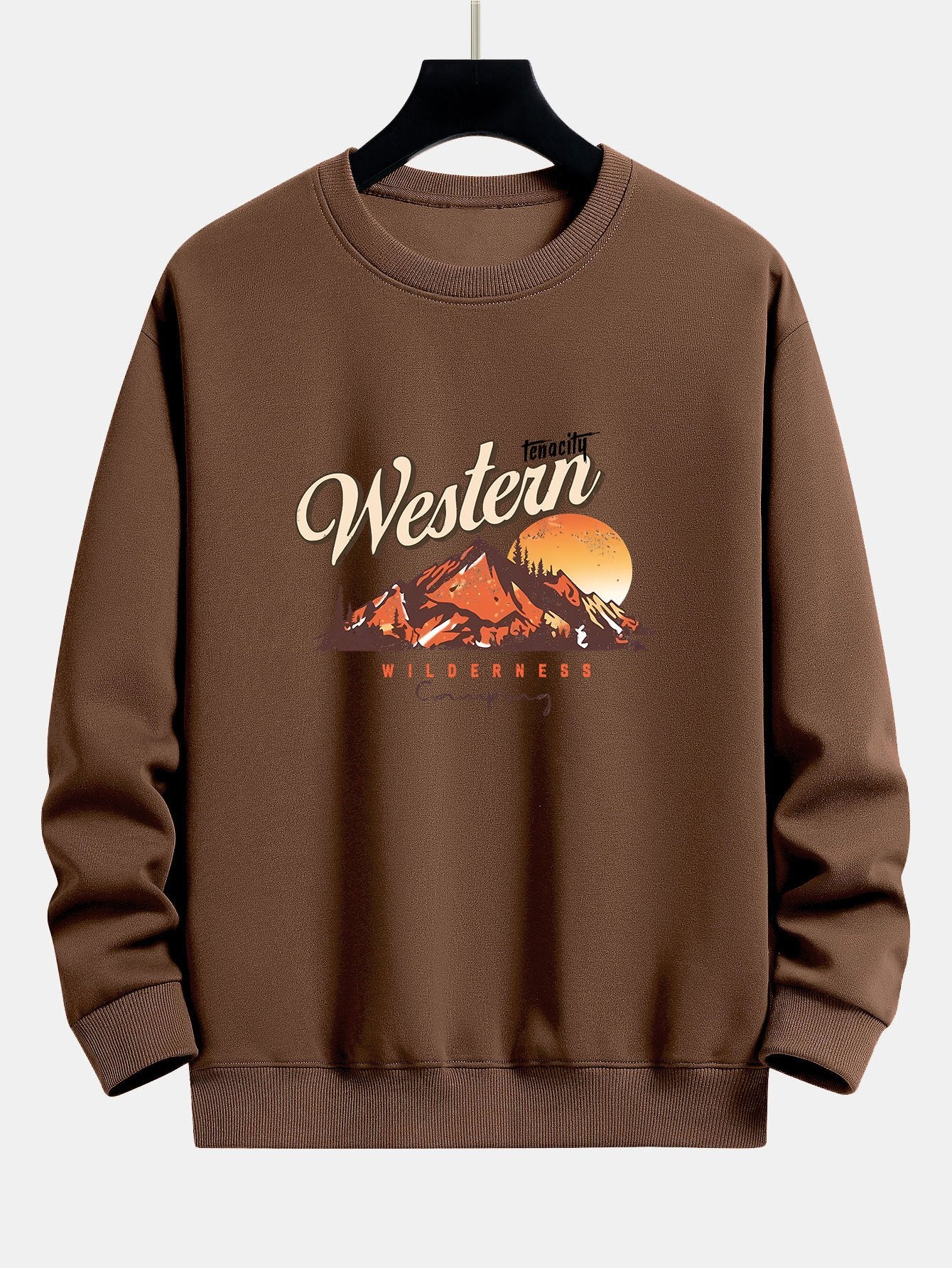 Berglandschaft Illustration Druck Relaxed Fit Sweatshirt - Image 5
