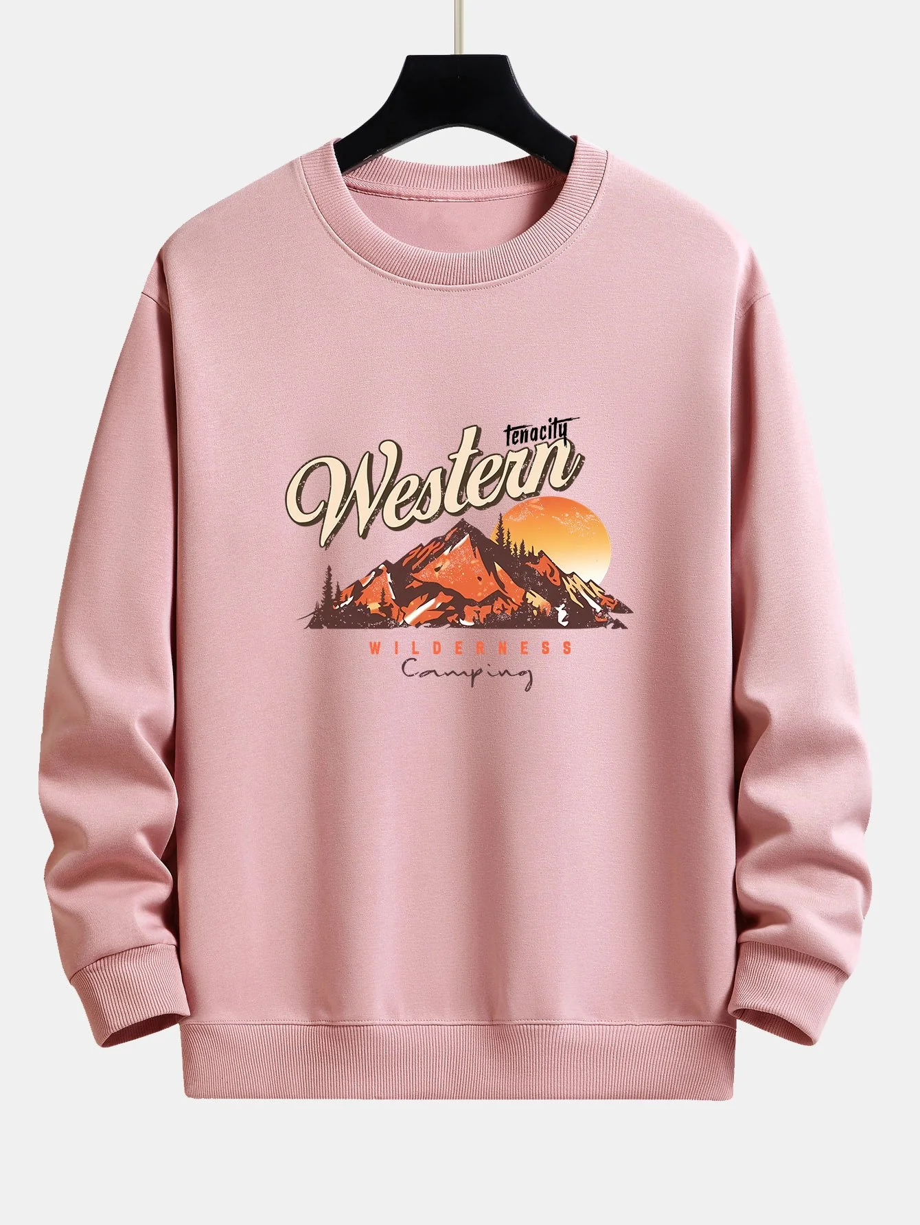 Berglandschaft Illustration Druck Relaxed Fit Sweatshirt - Image 7