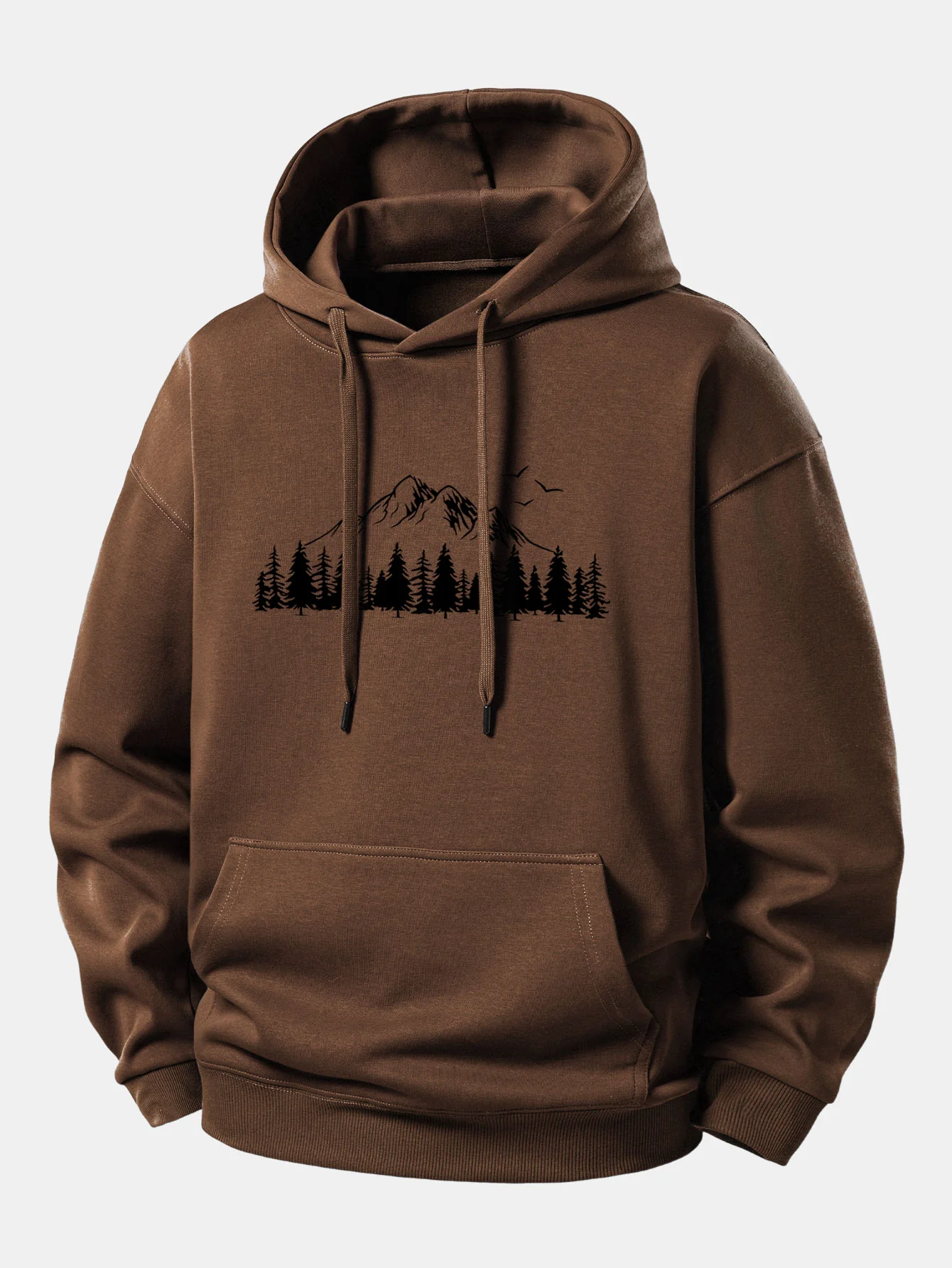 Mountain Nature Print Relax Fit Hoodie