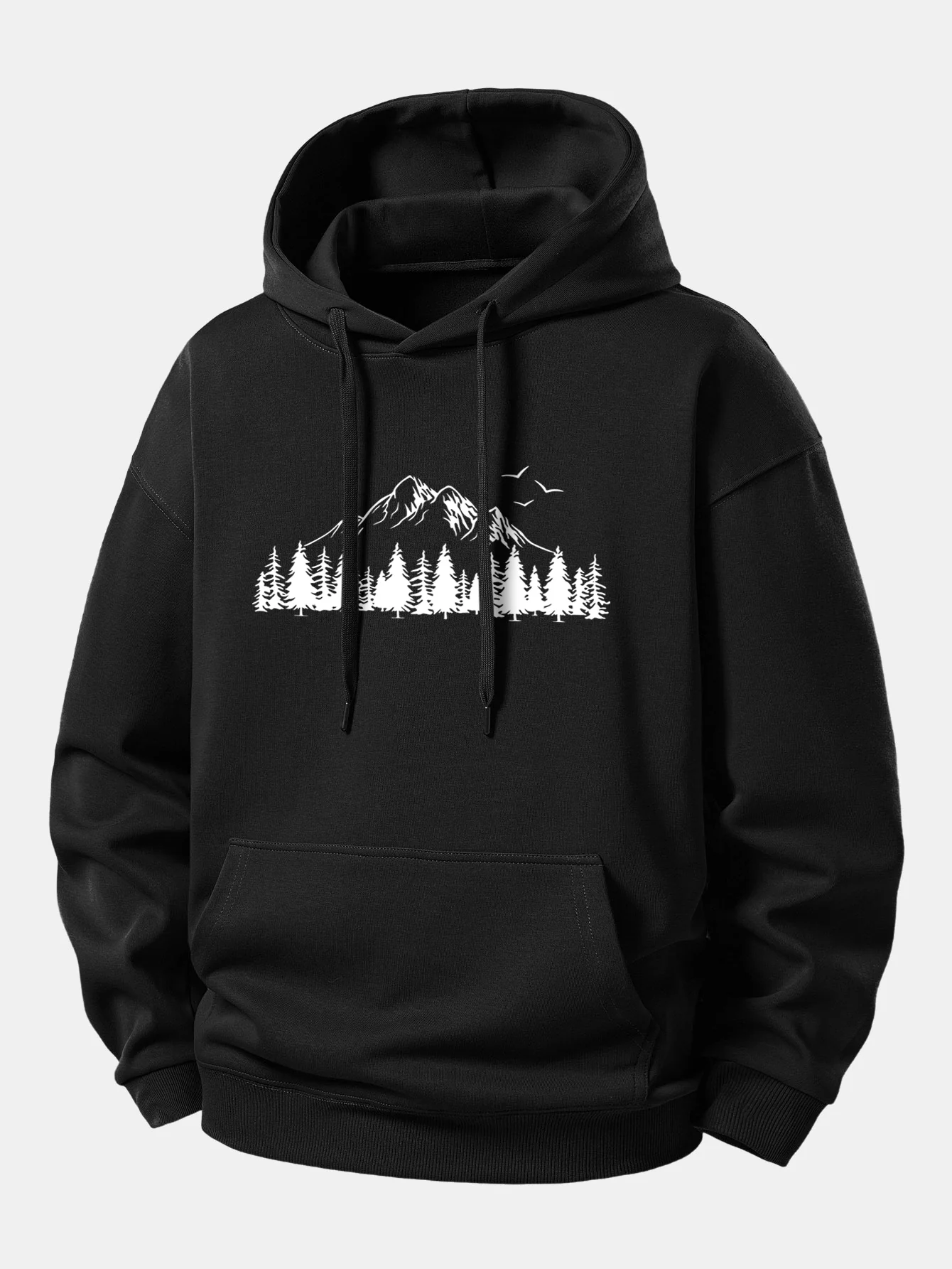 Mountain Nature Print Relax Fit Hoodie - Image 2