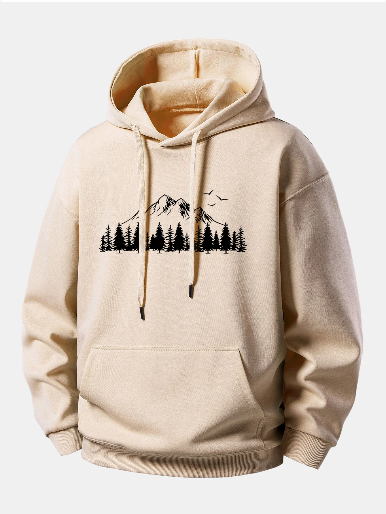 Mountain Nature Print Relax Fit Hoodie - Image 3