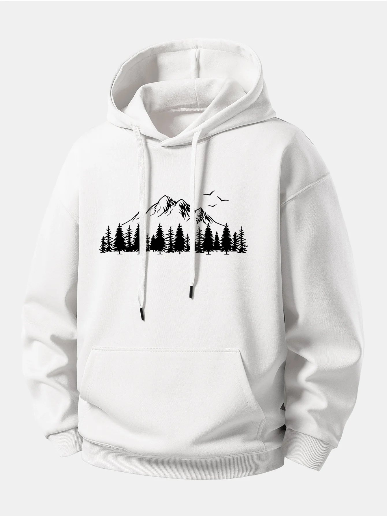 Mountain Nature Print Relax Fit Hoodie - Image 6