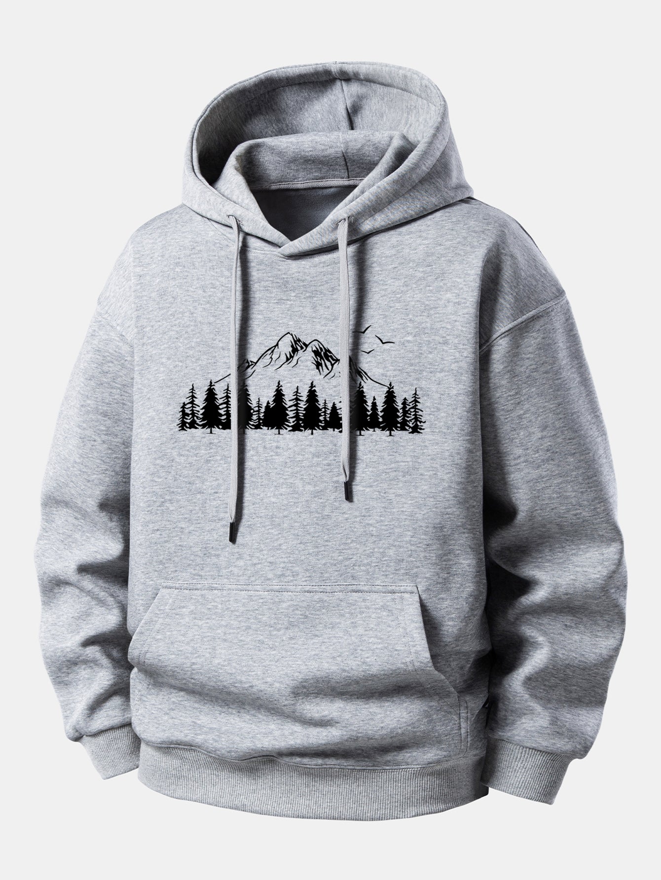 Mountain Nature Print Relax Fit Hoodie - Image 7