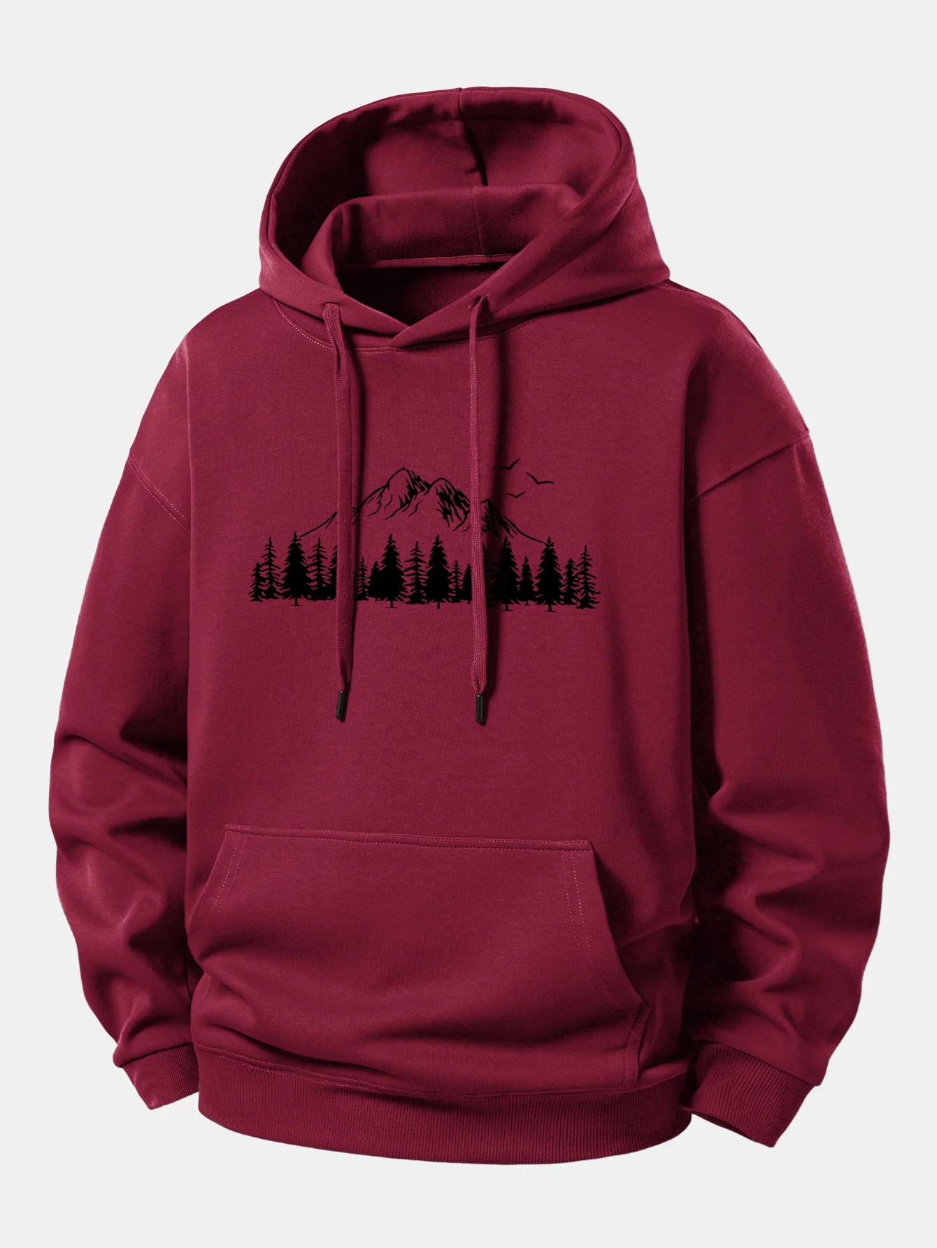 Mountain Nature Print Relax Fit Hoodie - Image 8