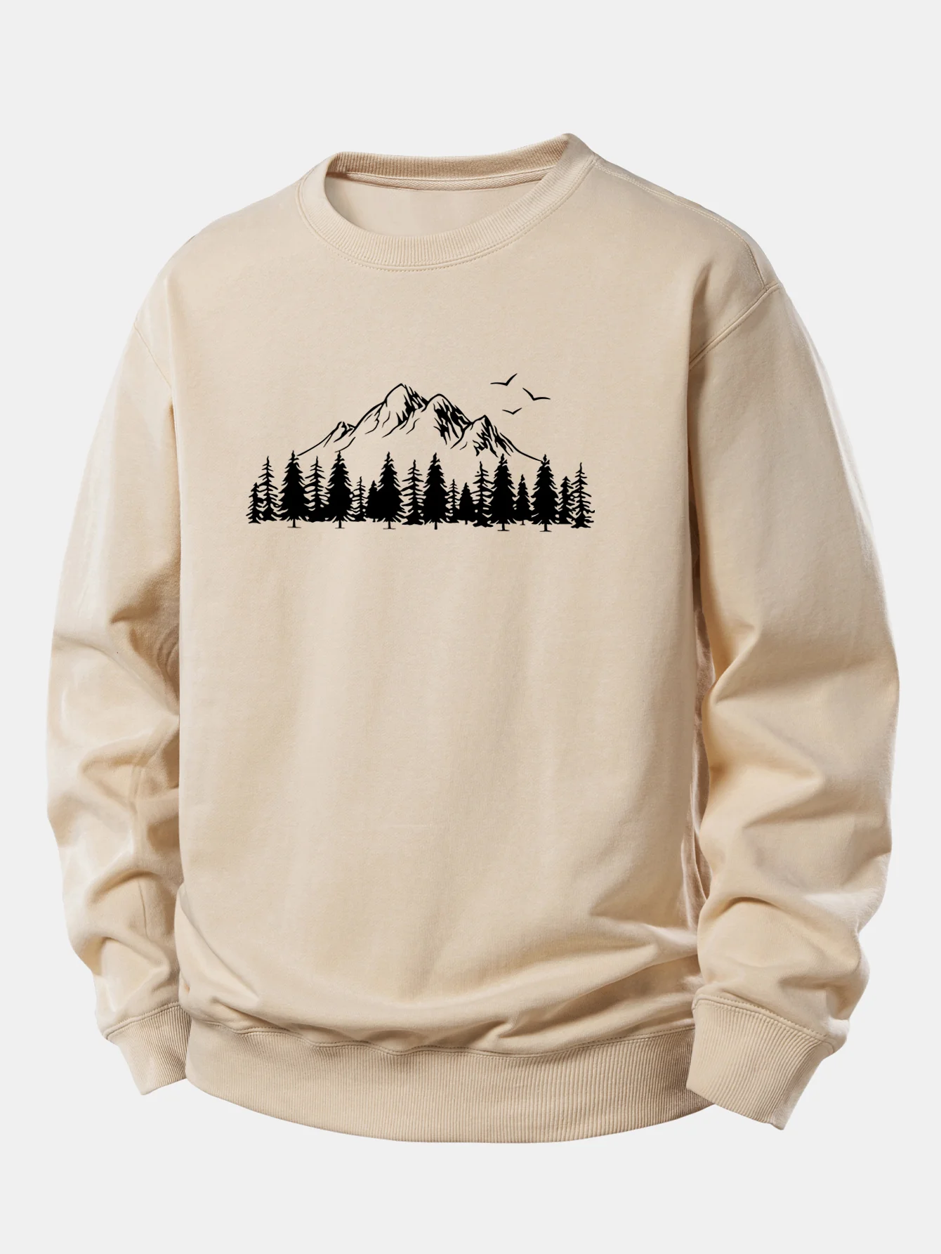 Mountain Nature Print Relax Fit Sweatshirt - Image 3